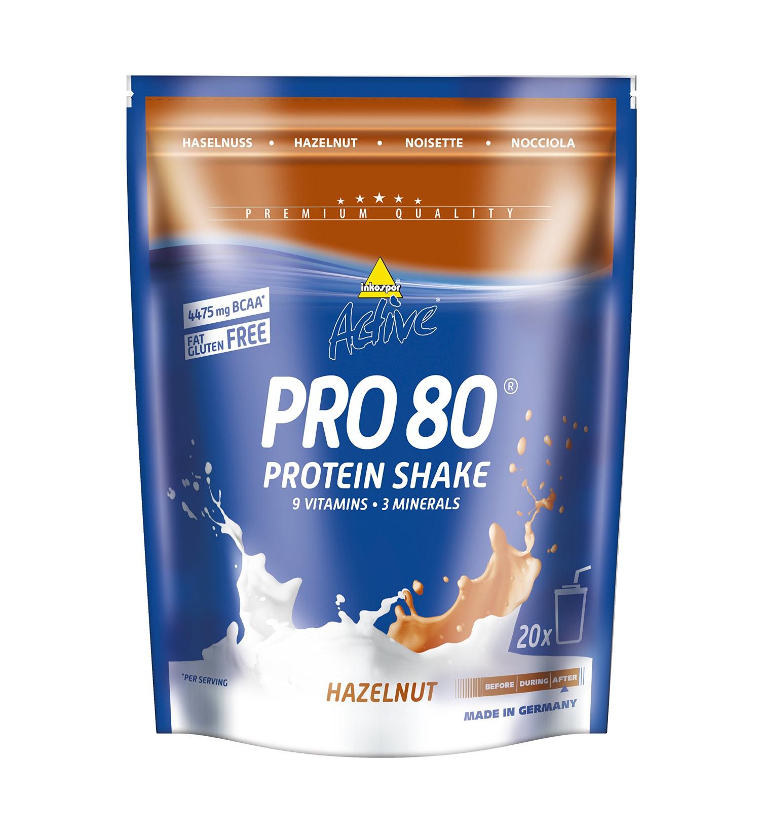 Inkospor Active Pro 80 Protein Shake - Hazelnut Flavor 500g | High-Quality Protein for Muscle Growth | International Shipping Available - Buy Online on GoSupps.com