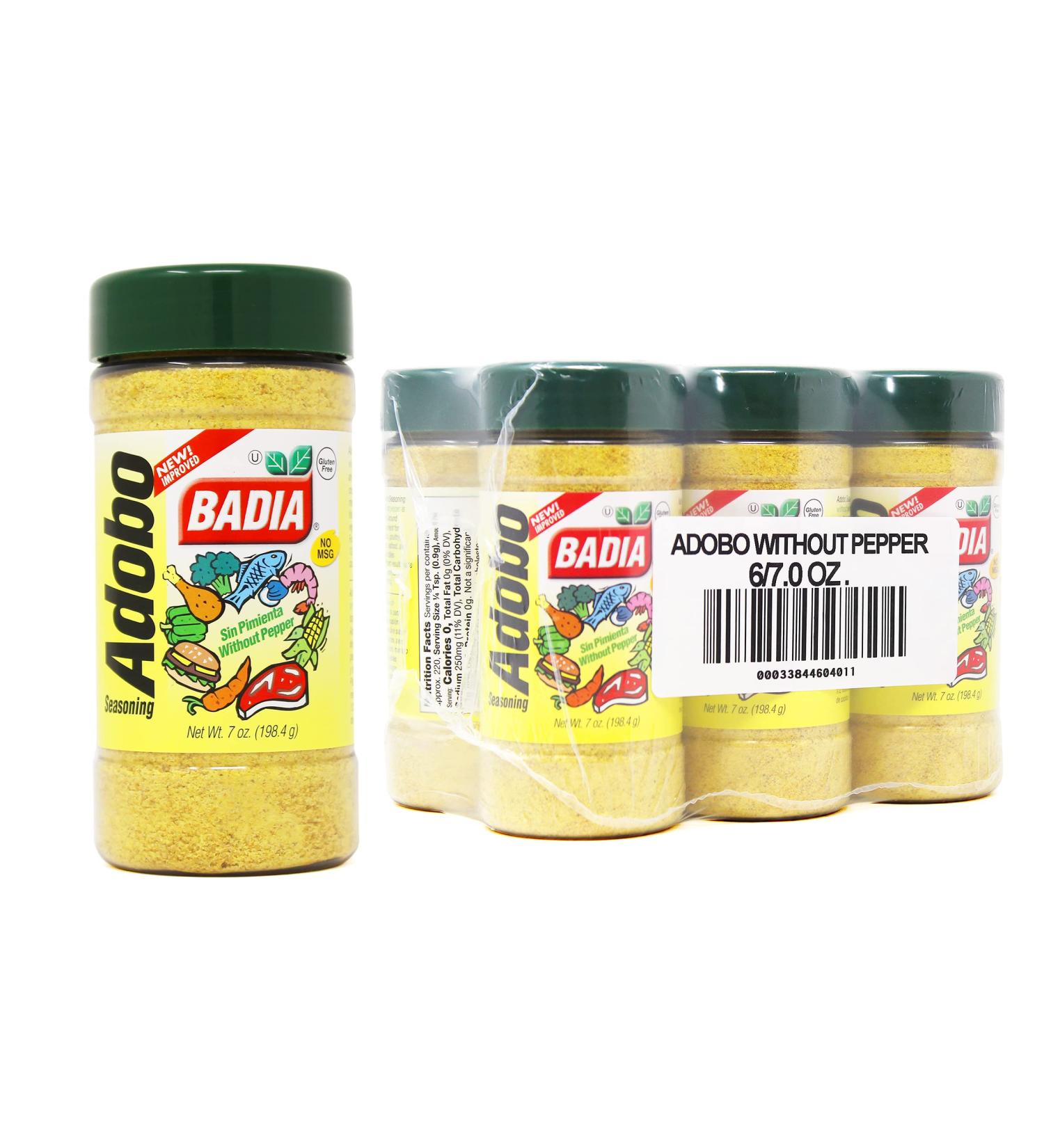 Badia Adobo Seasoning 7oz - Pepper-Free (Pack of 6) - Buy Online on GoSupps.com