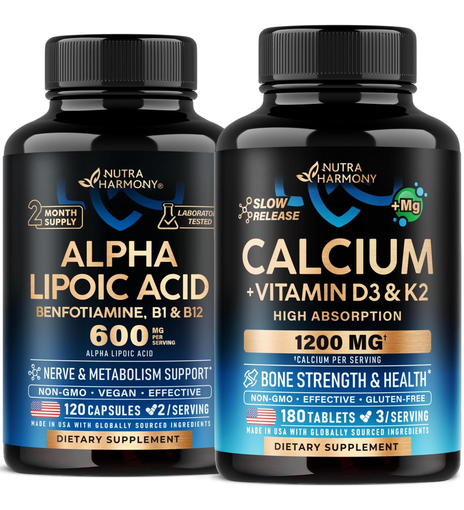 NUTRAHARMONY Alpha Lipoic Acid Capsules & Calcium Tablets