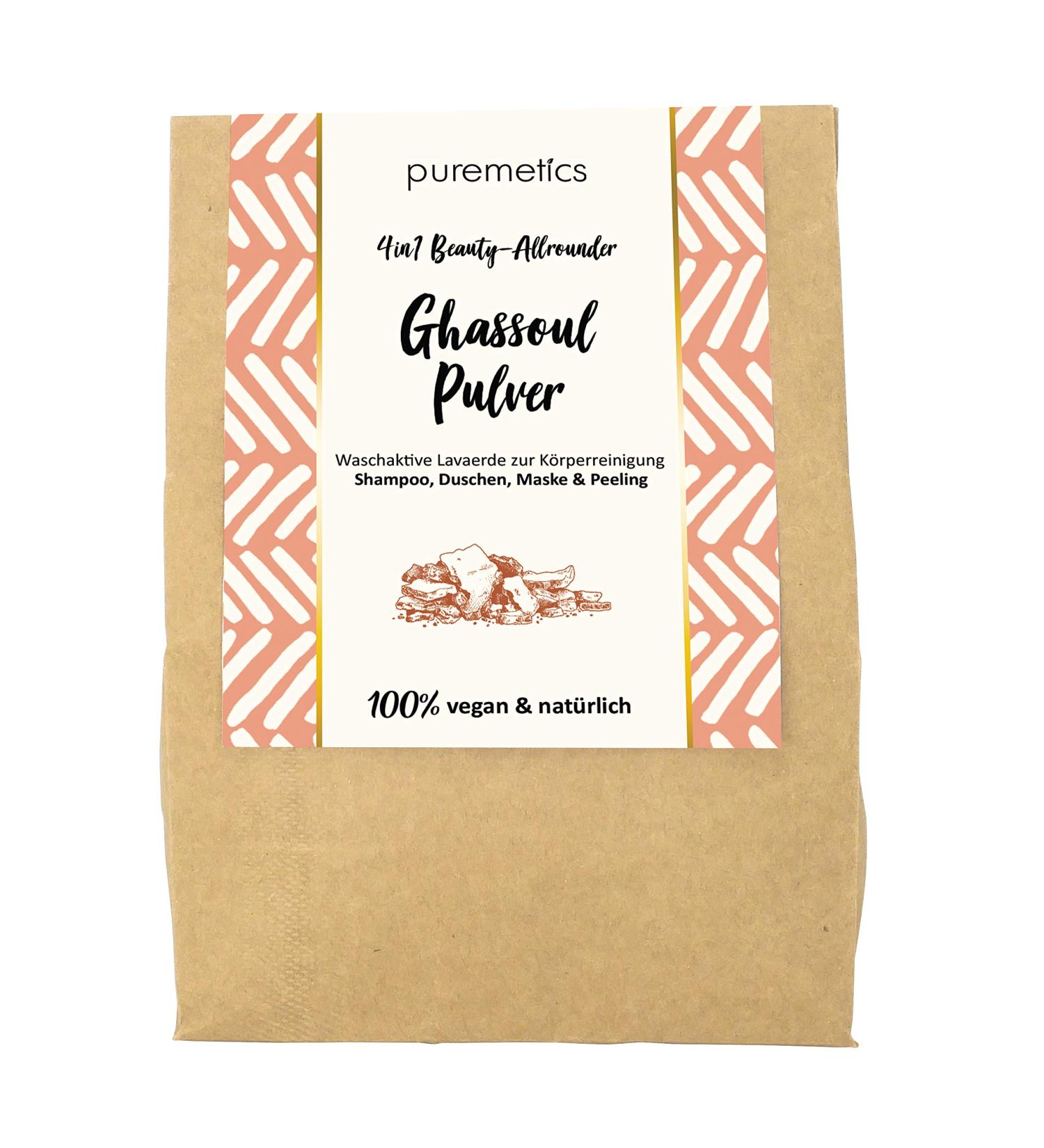 Puremetics Zero Waste Ghassoul Powder 400g | Natural Moroccan Clay for Eco-Friendly Washing - Buy Online on GoSupps.com