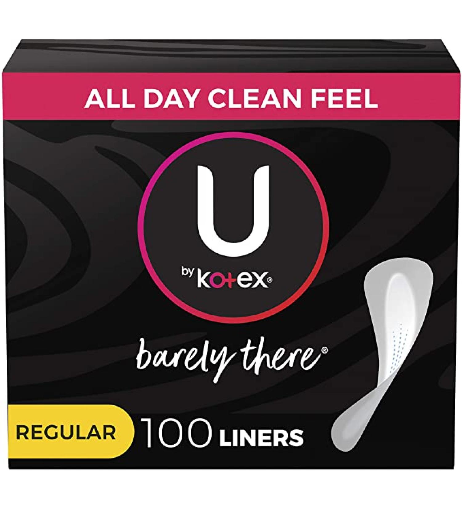 U by Kotex Barely There Thin Panty Liners | Light Absorbency | Unscented 100 Count - Buy Online on GoSupps.com