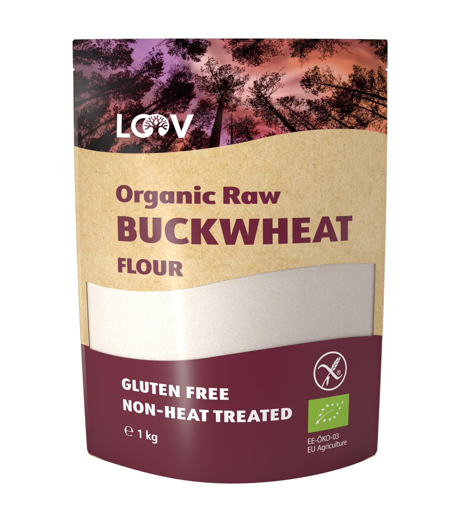 LOOV Organic Raw Buckwheat Flour 1kg - Gluten-Free & Nutrient-Rich Nordic Flour | Non-GMO, Delicious Nutty Flavor - Buy Online on GoSupps.com