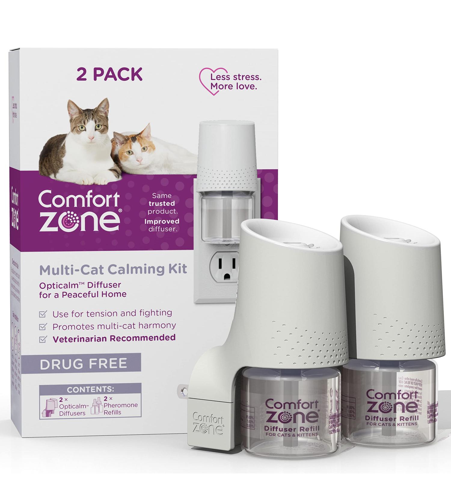Comfort Zone Multi-Cat Calming Diffuser Kit (2-Room Pack) - Vet Recommended for Peaceful Home, Reduce Cat Fighting & Scratching - Buy Online on GoSupps.com