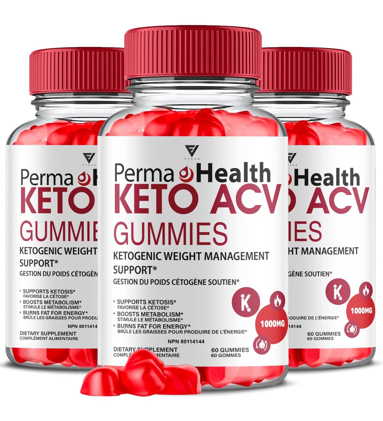 (3 Pack) Perma Health Gummies PermaHealth Keto ACV Gummies Perma Health Apple Cider Vinegar Weight Management Support Supplement Perma Health Canada Max Strength Health Gummy Formula (180 Gummies) - Buy Online on GoSupps.com