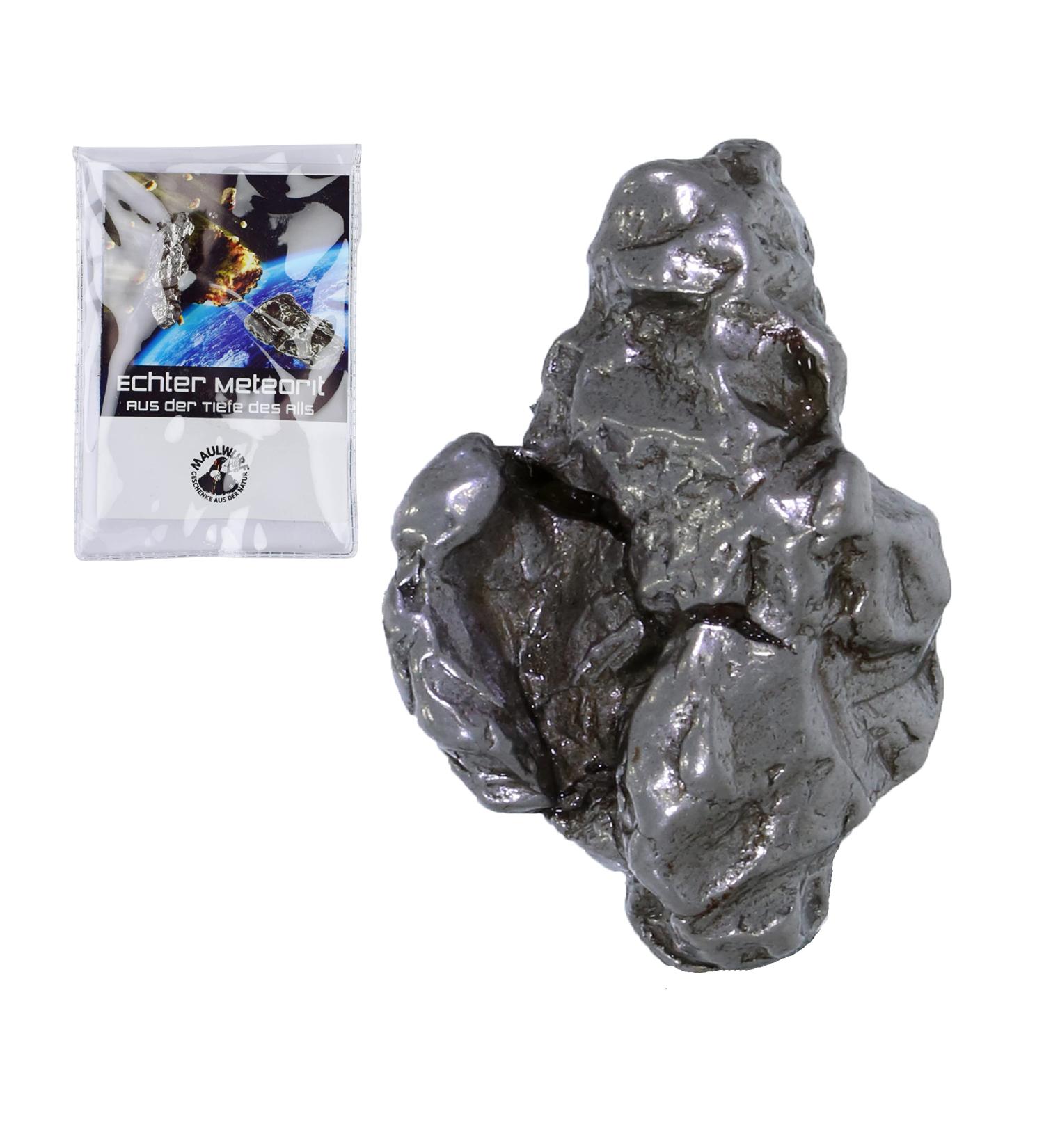 Mole - gifts from nature - real shooting star with certificate - meteorite stones approx. 5-7.5 grams - real star as an original gift - meteorite with certificate card in Pouch