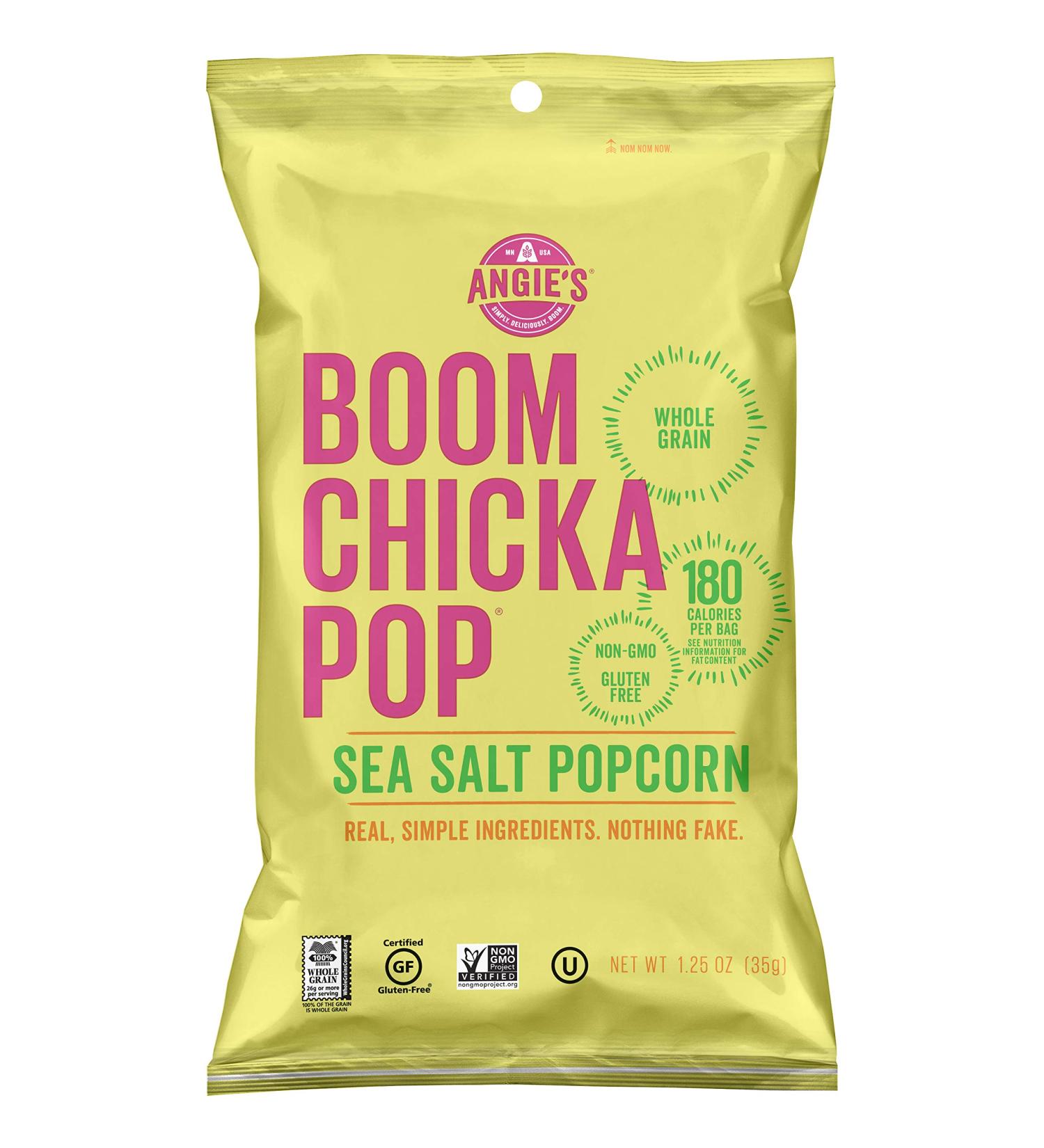 Angie's BOOMCHICKAPOP Sea Salt Popcorn 1.25 Oz - Delicious Healthy Snack - Buy Online on GoSupps.com