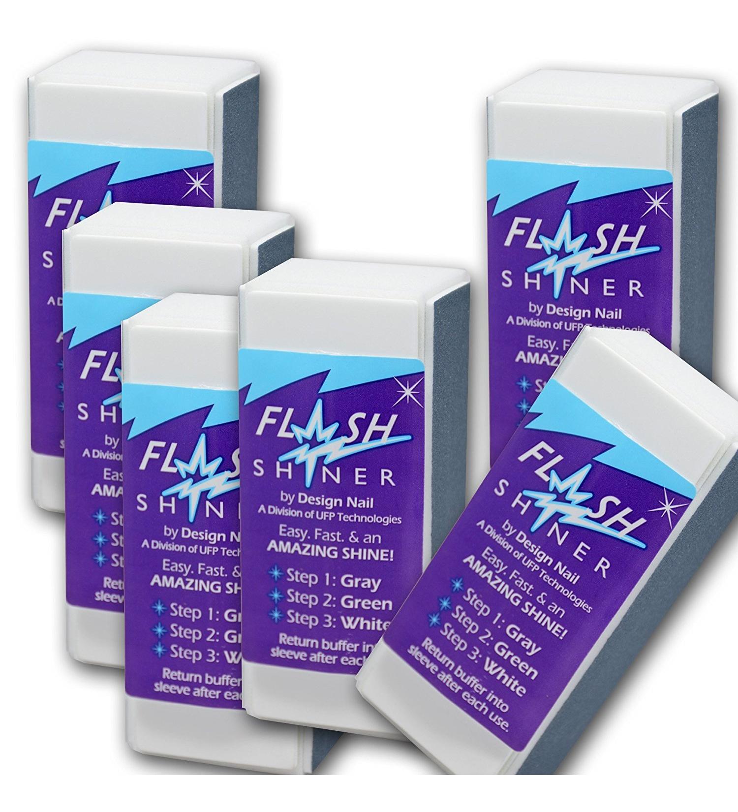 Flash Shiner 3 Ways Nail Buffer Shine Gloss 6 Pieces Deal