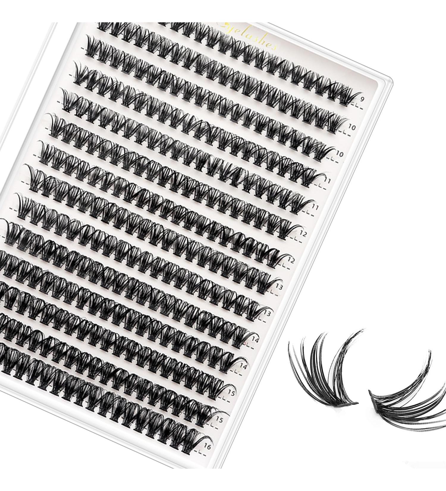 Bransfy False Eyelashes Clusters 280pcs DIY D Curl Individual Lash Extensions | Faux Mink Long Mixed Lash Clusters 9-16mm | 40D-0.07D - Buy Online on GoSupps.com