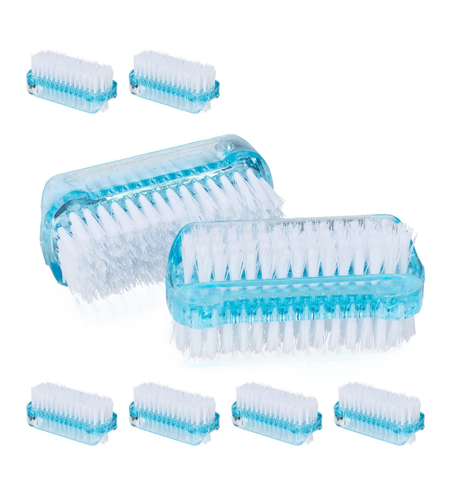 Buy Relaxdays Double-Sided Nail Brush Set of 8 - Hard Bristles Plastic Blue | International Shipping Available - Buy Online on GoSupps.com