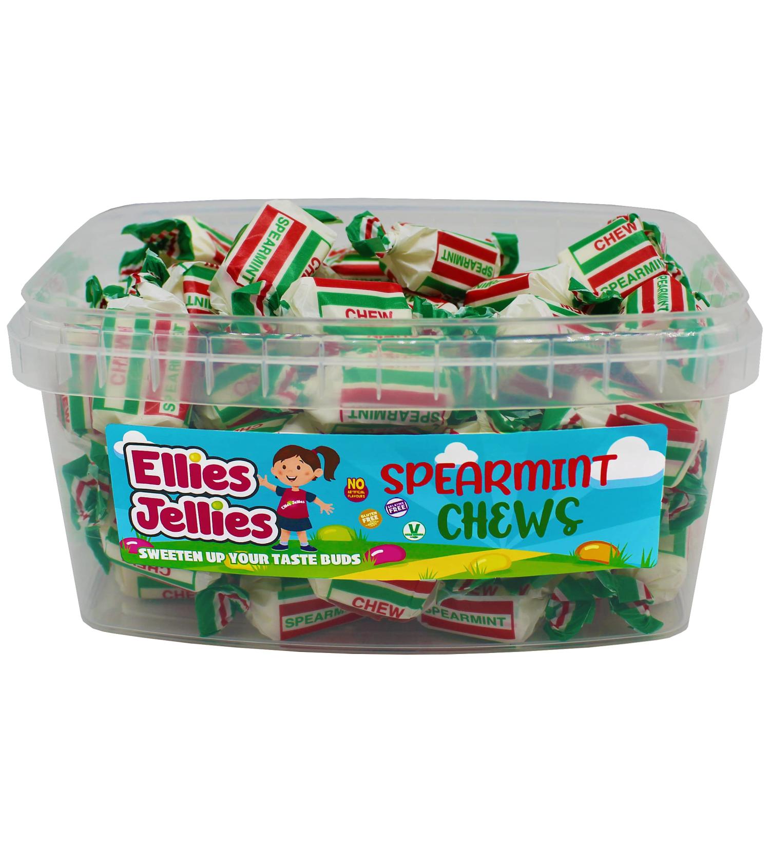 Ellies Jellies Spearmint Chews 429g Rectangle Tub