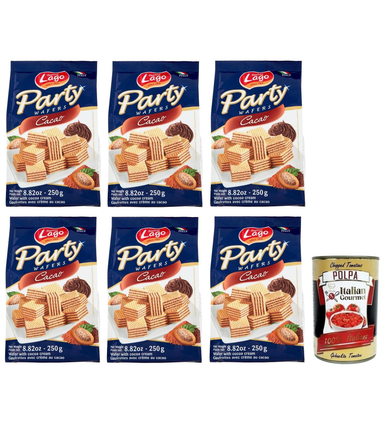  Italian Gourmet E.R. Gastone Lago Party Lot de 6 gaufres au cacao 250 g + Pulpa di Pomodoro italien 400 g - Buy Online on GoSupps.com