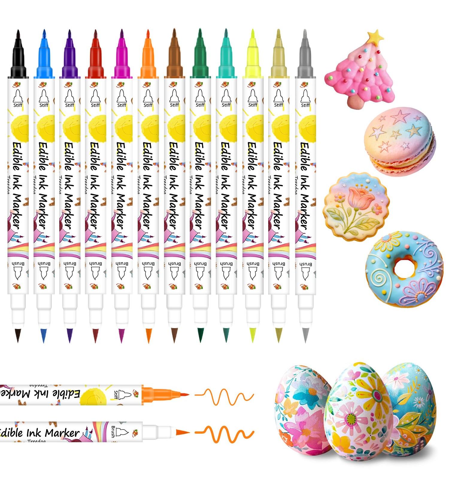 Colorant Alimentaire Stylo Feutre Alimentaire Pour Glacage Patisserie Marqueur Double Face Comestibles Writer Gourmet Pour D coration ufs de P ques Fondant G teaux Biscuits Desserts - Buy Online on GoSupps.com