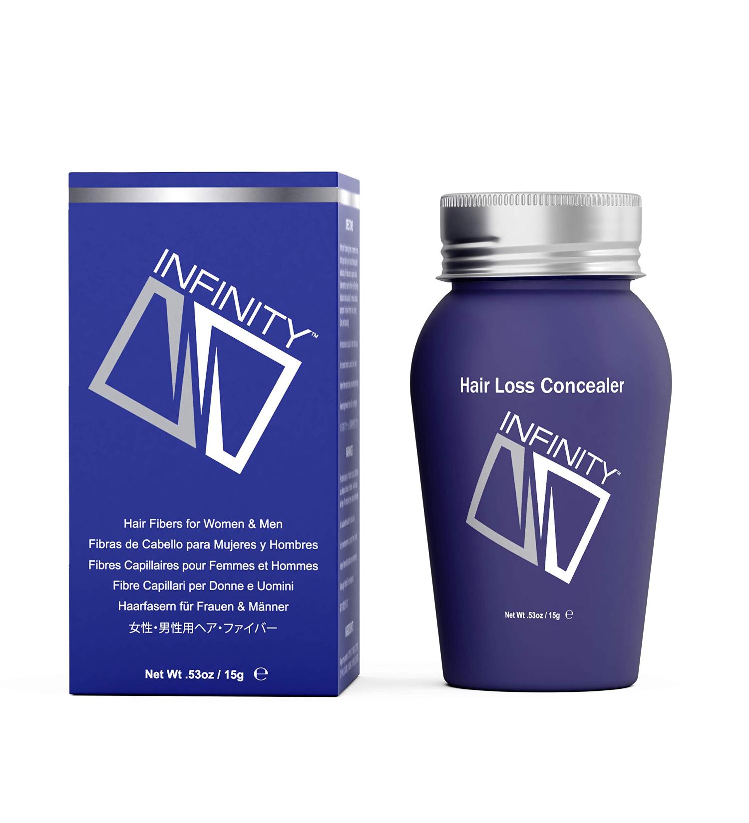 Infinity Hair Fibers - Thicker Fuller Hair for Men & Women | 14g Medium Brown | Conceal Thin Hair Effortlessly - Buy Online on GoSupps.com