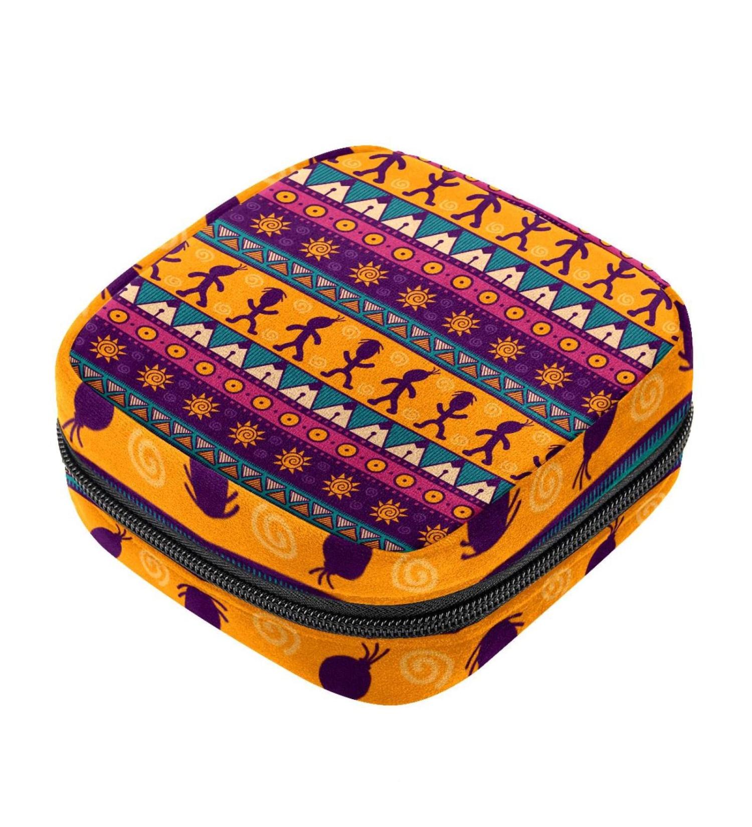 Menstrual Bag with Zipper | Stylish Ladies Napkin Pouch & Tampons Collection Bag for Women & Girls - Indian Style - Buy Online on GoSupps.com
