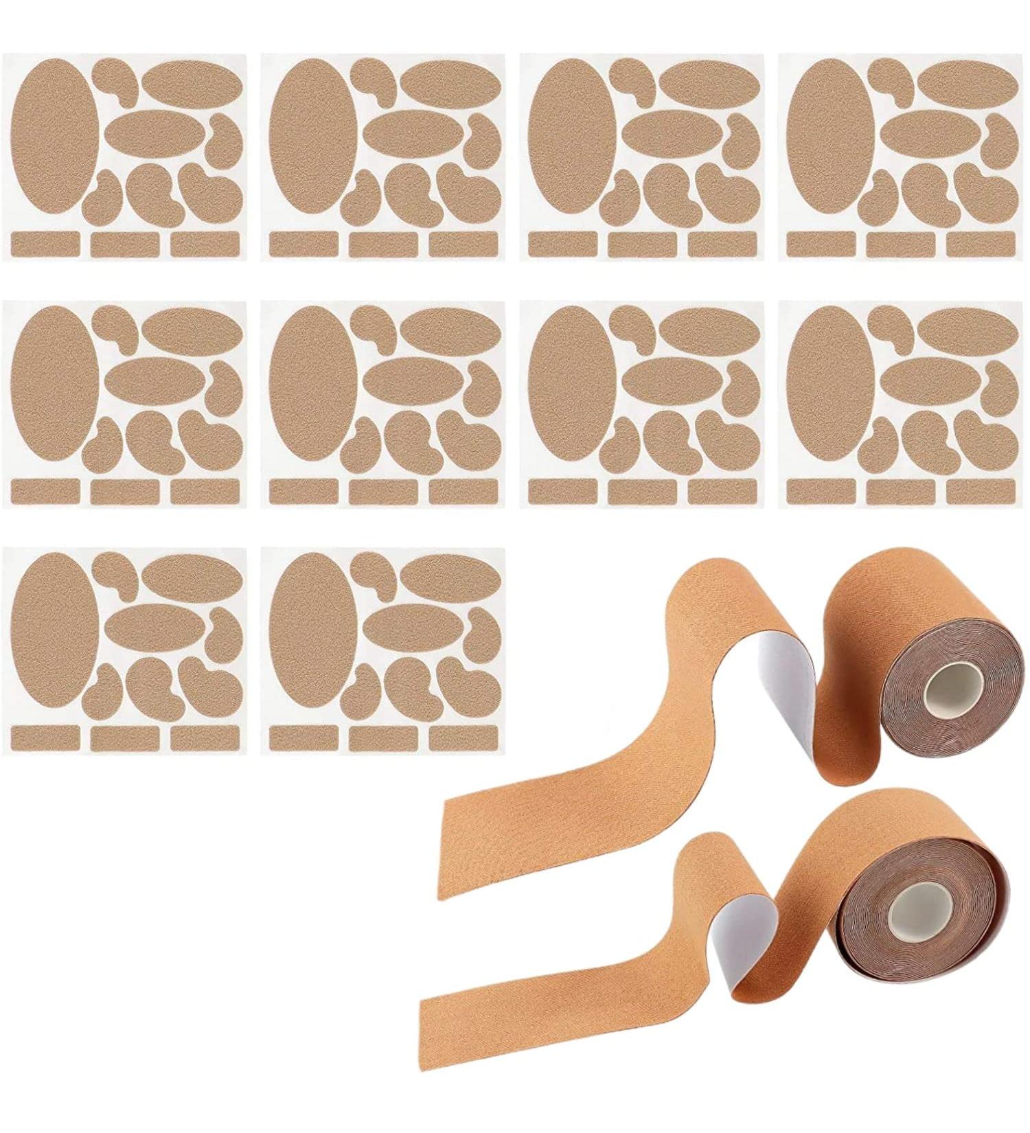 Moleskin Adhesive Pads with Strapping Tape - 10Pcs Flannel Pads for Blister Prevention and Foot Protection - Buy Online on GoSupps.com