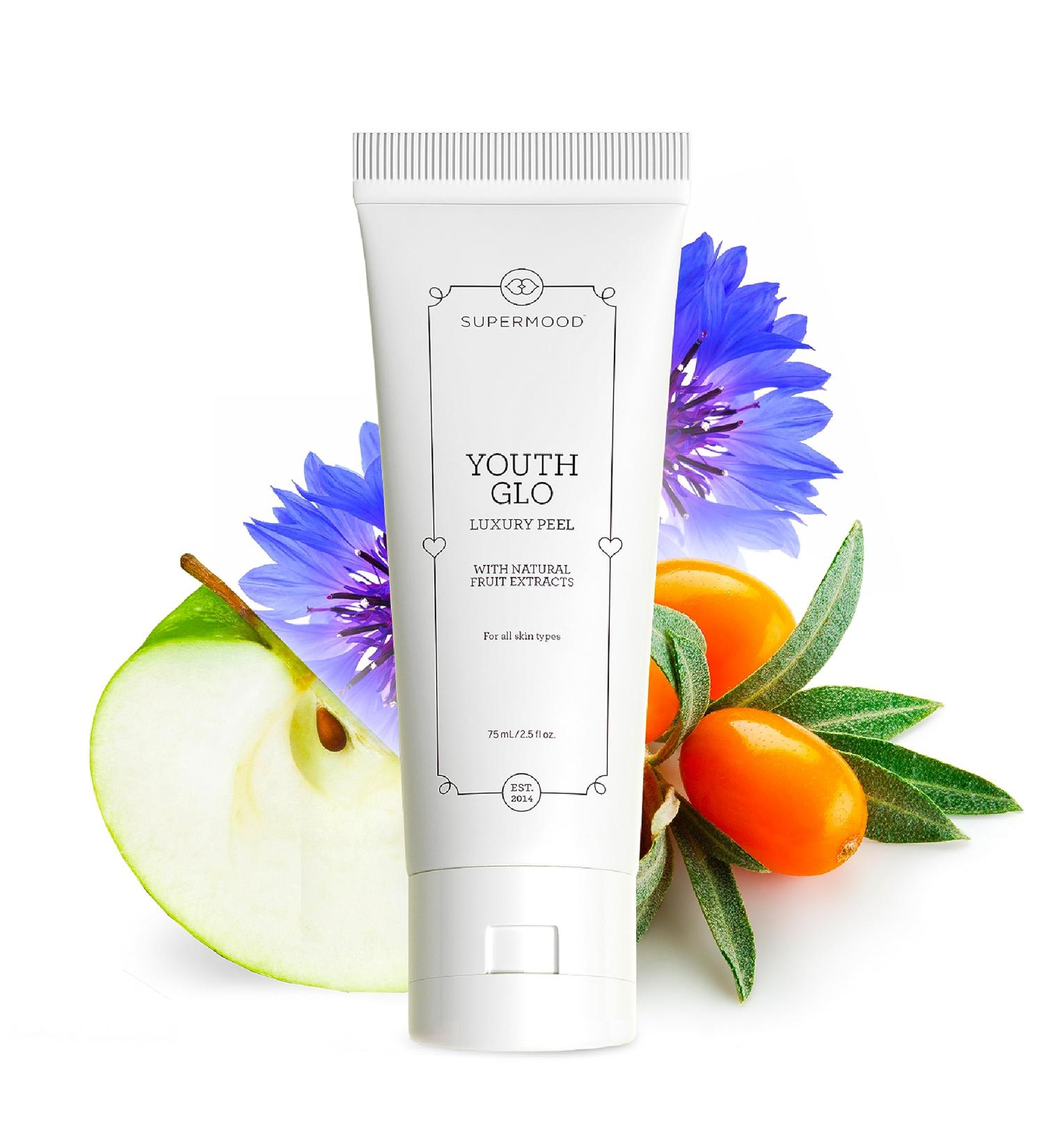 SUPERMOOD Youth Glo Luxury Face Peel | Hydrating Apple & Spearmint Face Mask for Collagen Production - International Shipping - Buy Online on GoSupps.com