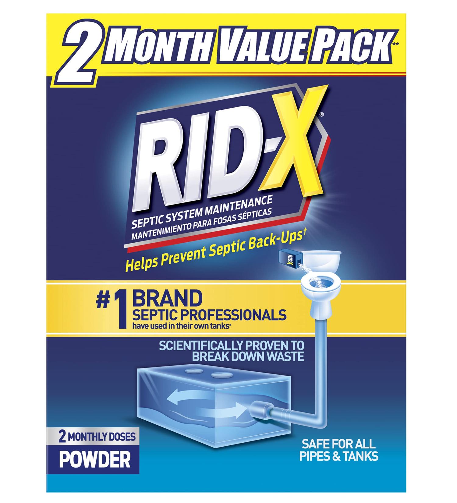 Rid-X Septic Tank Treatment Powder 19.6oz - Keep Your Septic System in Top Condition - Buy Online on GoSupps.com