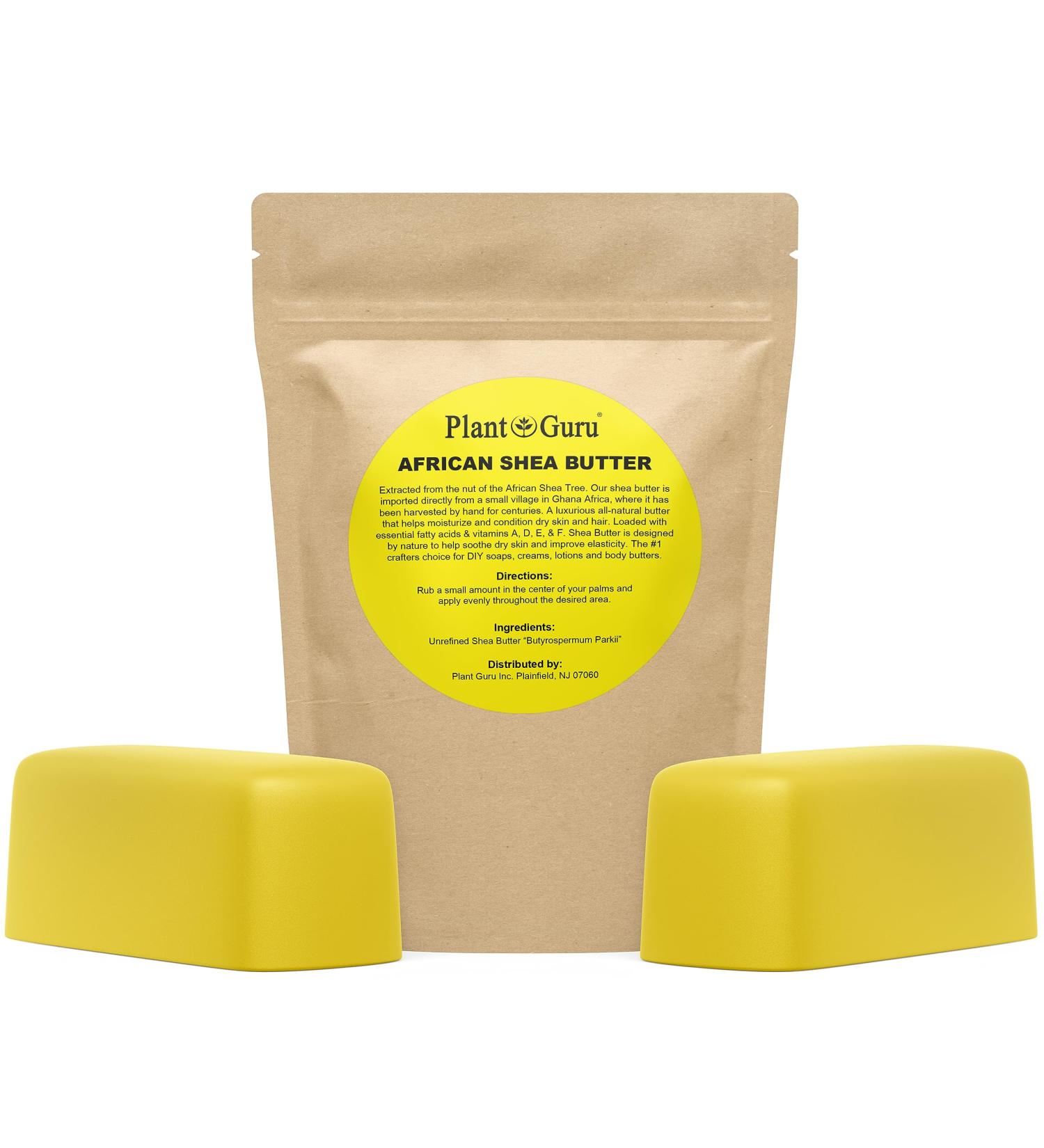 Raw African Shea Butter 2 lbs - 100% Pure & Natural Unrefined Yellow - Moisturizer for Skin Face & Hair Growth - Ideal for DIY Soap & Lip Balm - Imported from Ghana - Buy Online on GoSupps.com