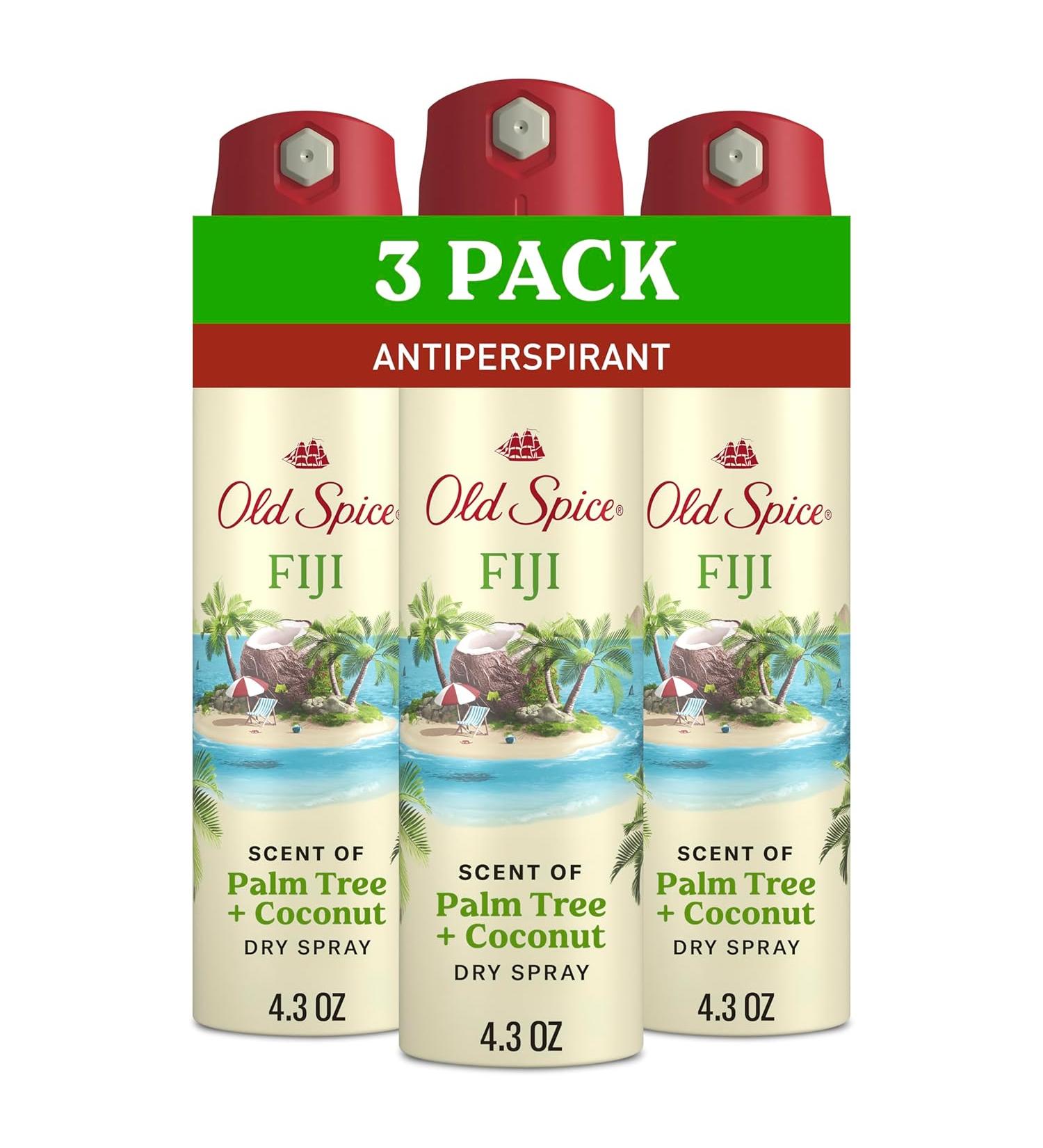 Buy Old Spice Men's Antiperspirant & Deodorant Invisible Dry Spray - Fiji Scent (Pack of 3) | Fresh & Long-lasting Formula - International Shipping Available - Buy Online on GoSupps.com