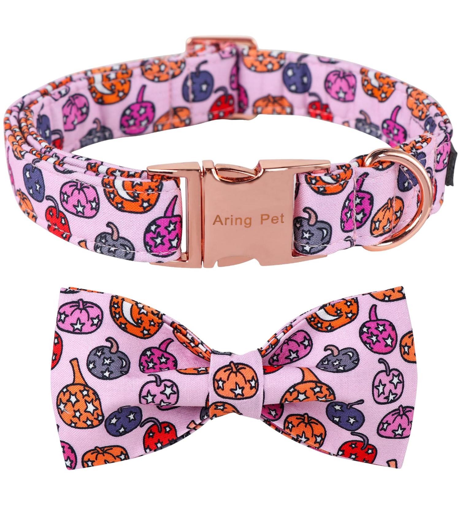Shop Aring Pet Halloween Dog Collar - Cute Pink Pumpkin with Bow for All Dog Sizes (Pack of 1) - Buy Online on GoSupps.com