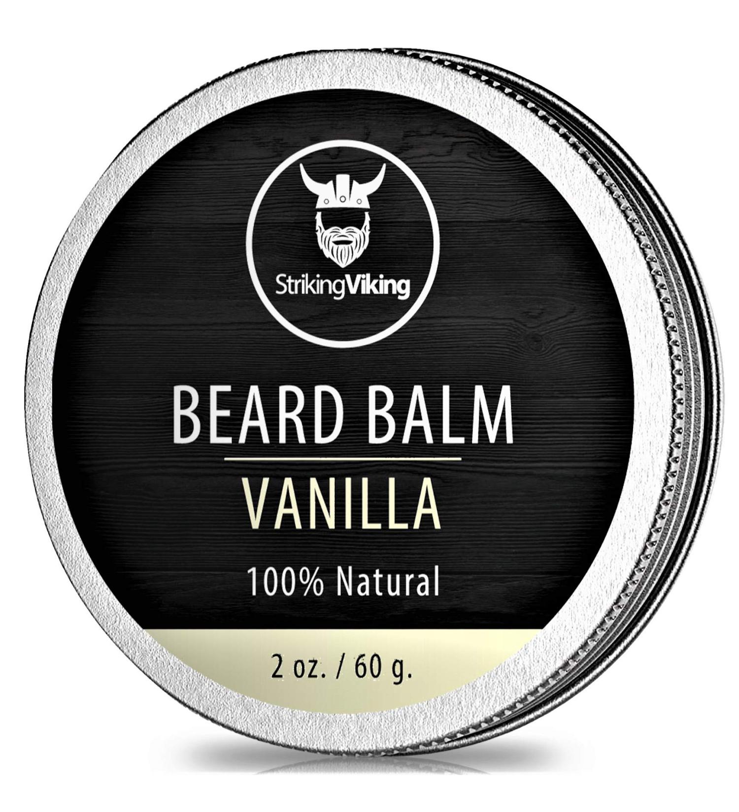 Striking Viking Vanilla Beard Balm - Natural Beard Conditioner with Organic Oils - 2 Ounce - Buy Online on GoSupps.com