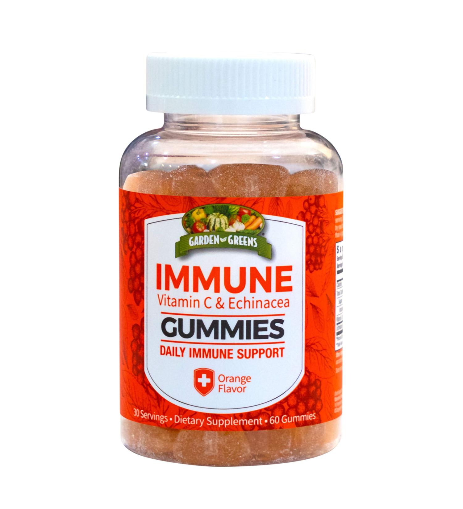Garden Greens Immune Vitamin C Gummies - Orange Flavor | 30 Servings for Boosted Immunity - Buy Online on GoSupps.com