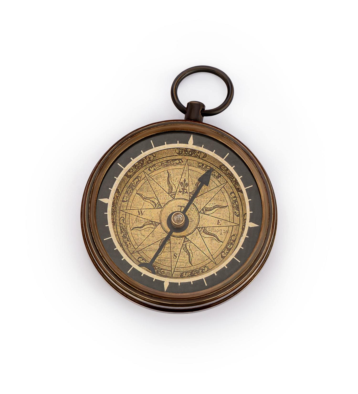 NKlaus compass made of antique brass 5.7 cm pocket compass bearing compass direction indicator 11656