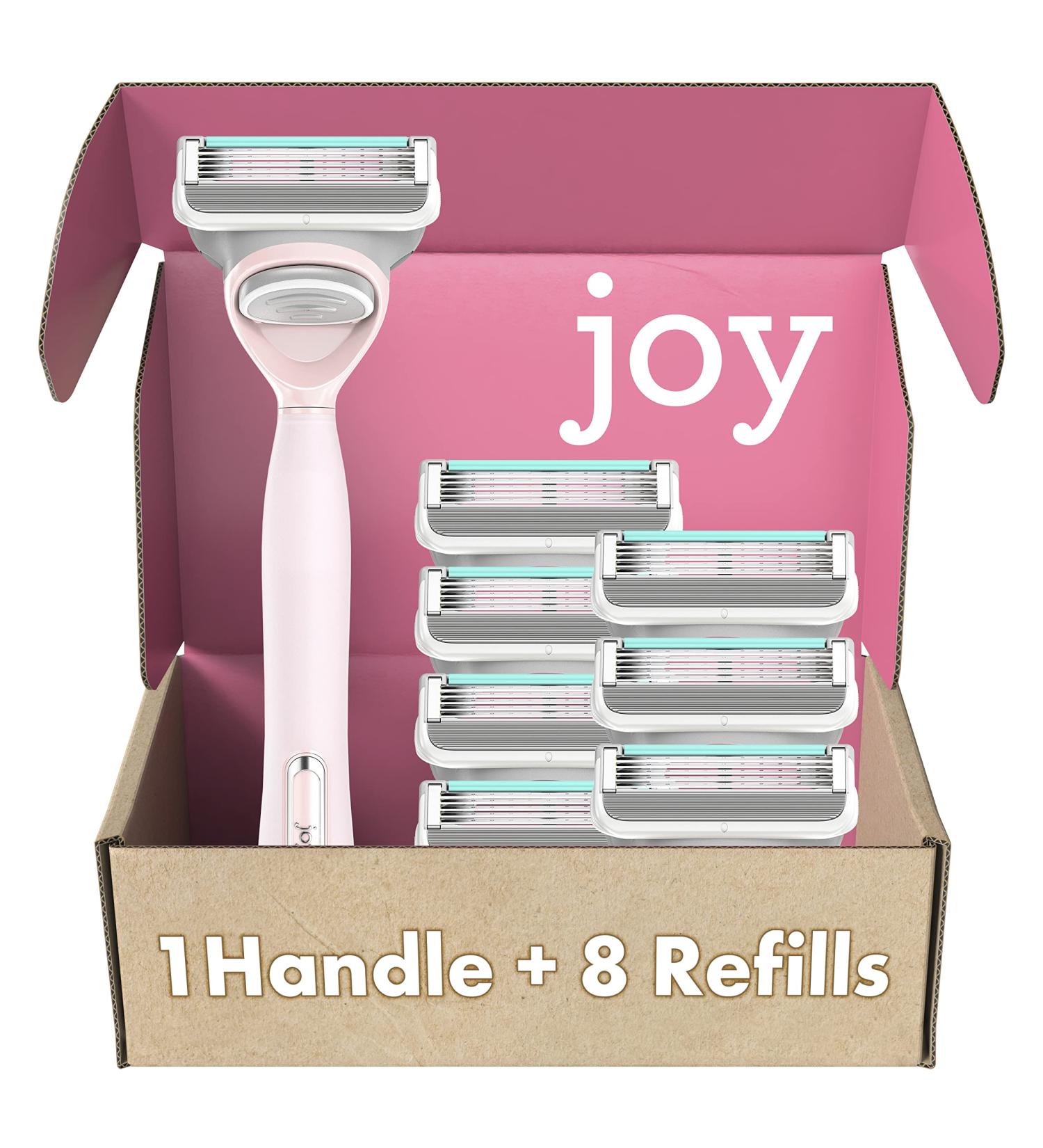 Joy Women's Razors - 1 Handle + 8 Pink Razor Blade Refills with Lubrastrip for Smooth, Irritation-Free Shaving - Buy Online on GoSupps.com
