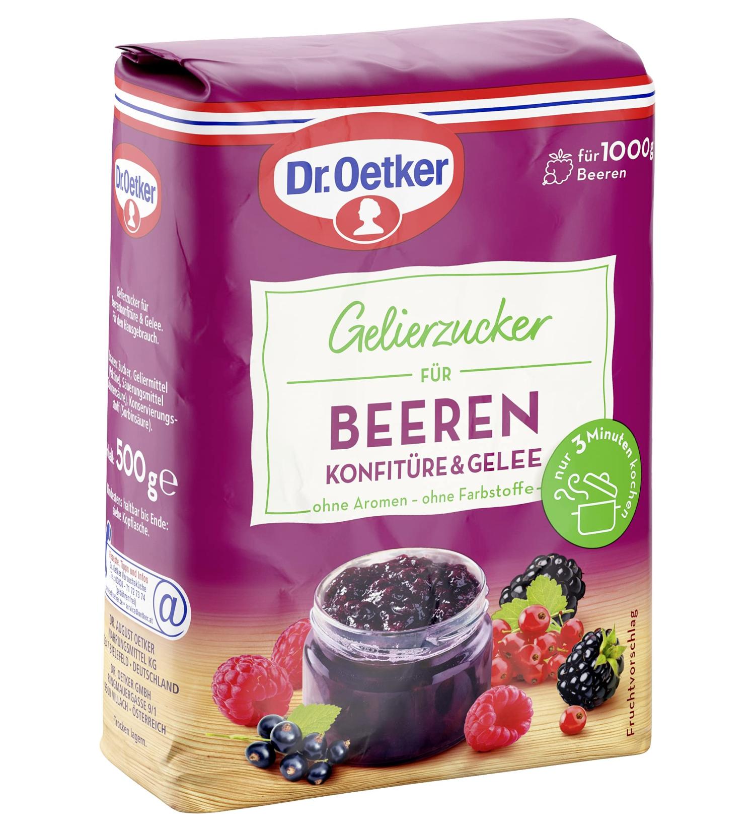 Dr. Oetker Gelling Sugar for Berry Jams 7 x 500g Vegan Sugar for Homemade Jams & Jellies - Buy Online on GoSupps.com