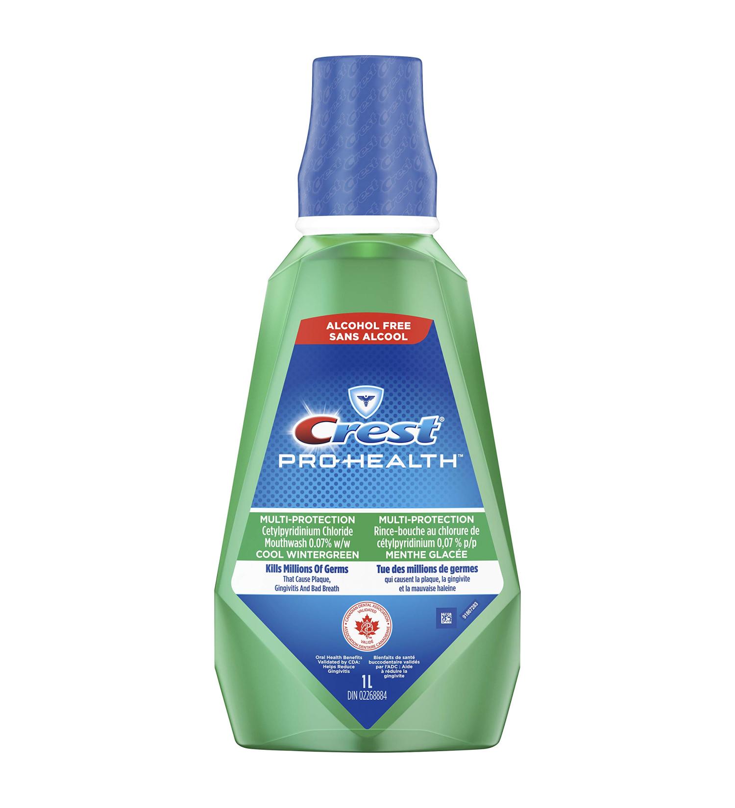 Crest Pro-Health Mouthwash Multi-Protection Alcohol Free Cool Wintergreen 1L - Buy Online on GoSupps.com