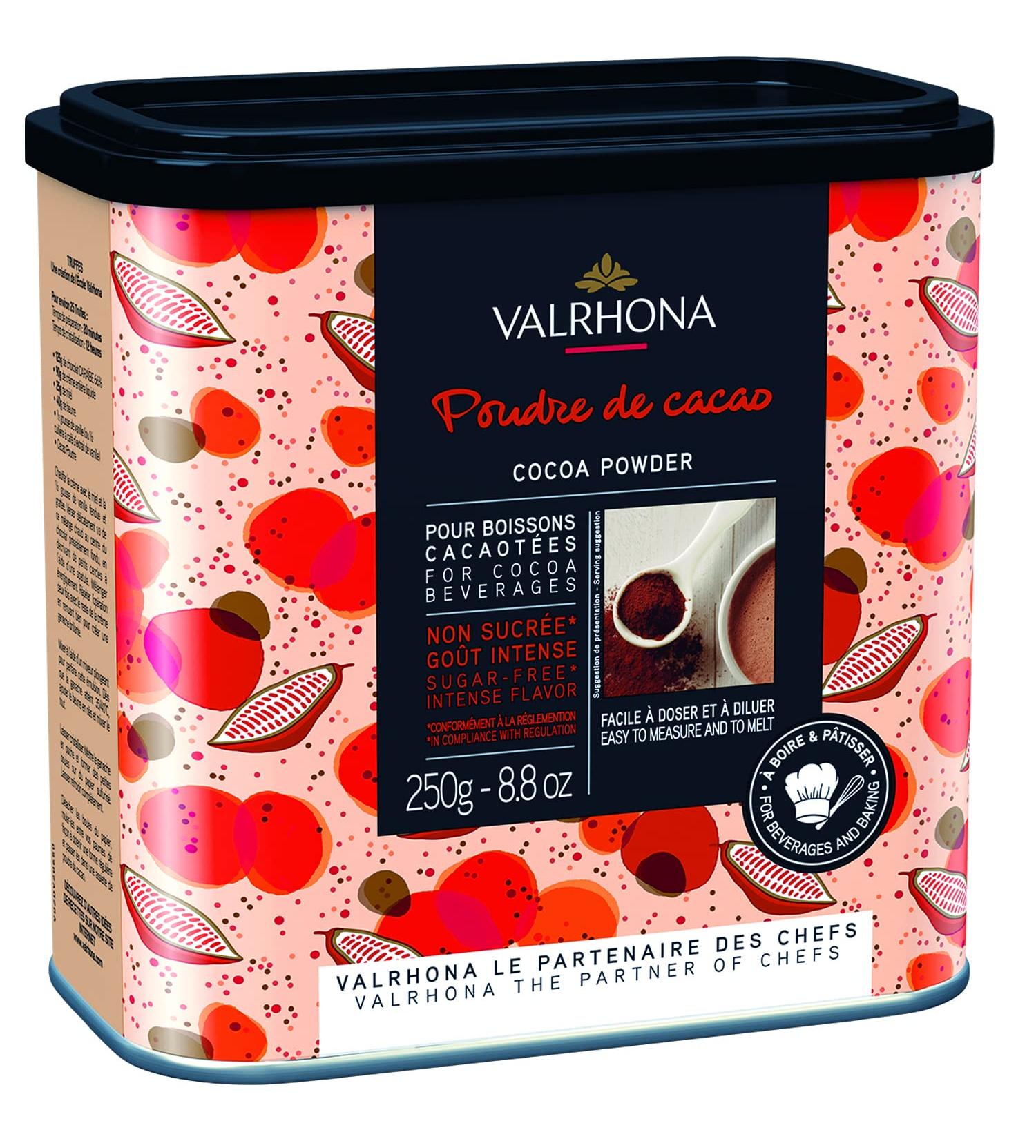 Valrhona Dutch Processed French Cocoa Powder 250g - Dark, Pure & Intense Flavor - Ideal for Desserts & Hot Chocolate - Kosher - Chefs' Choice - Buy Online on GoSupps.com