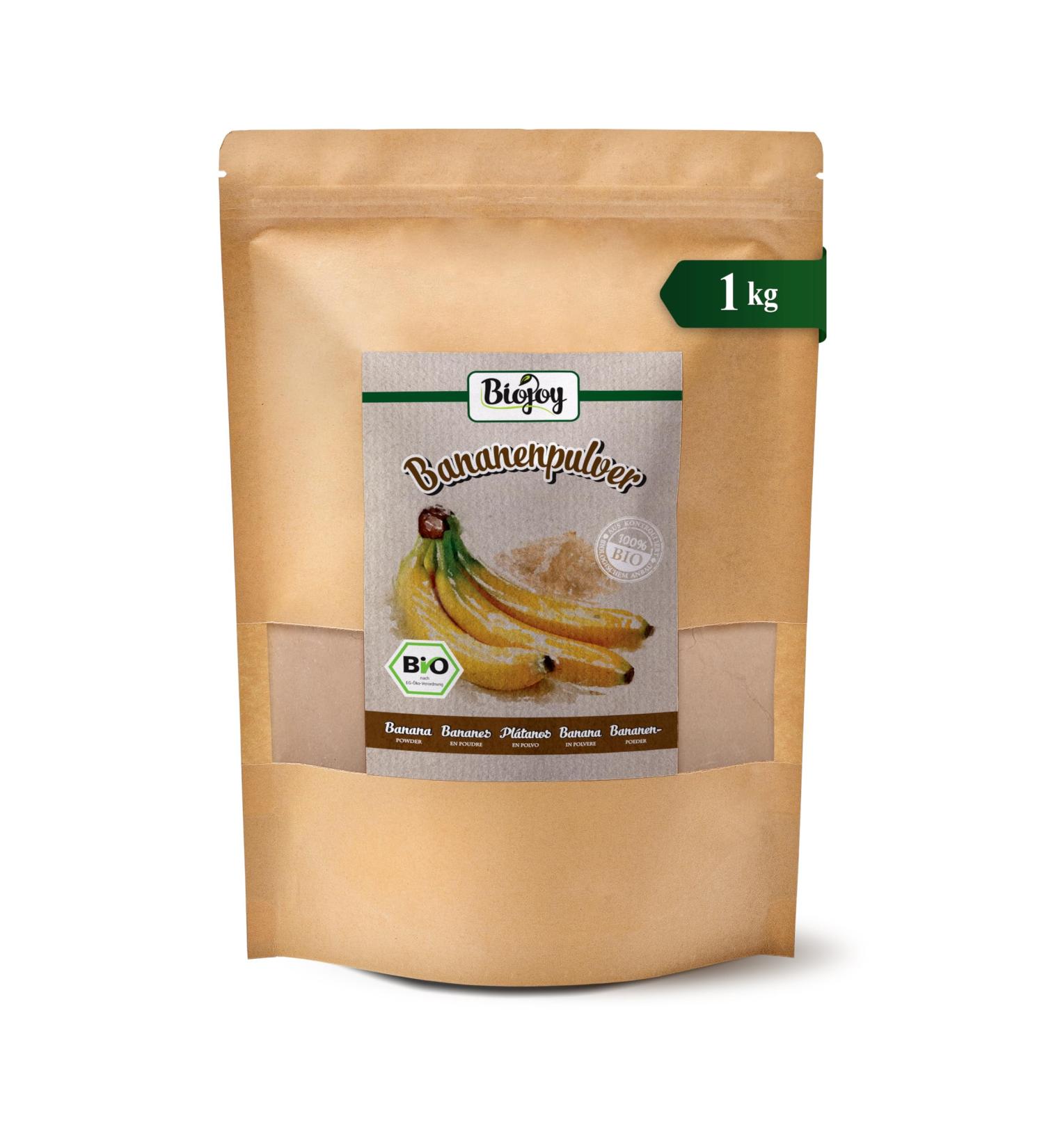  Biojoy Biojoy Organic Banana Powder (1 kg) ideal for milk and shakes additive-free - Buy Online on GoSupps.com
