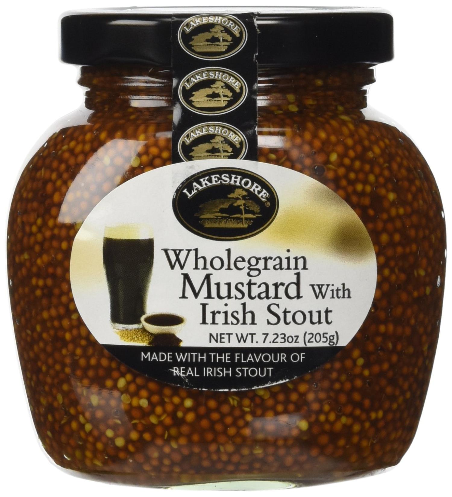 Lakeshore Wholegrain Mustard with Irish Stout 7.23oz - Authentic Irish Flavor | Shop Now! - Buy Online on GoSupps.com