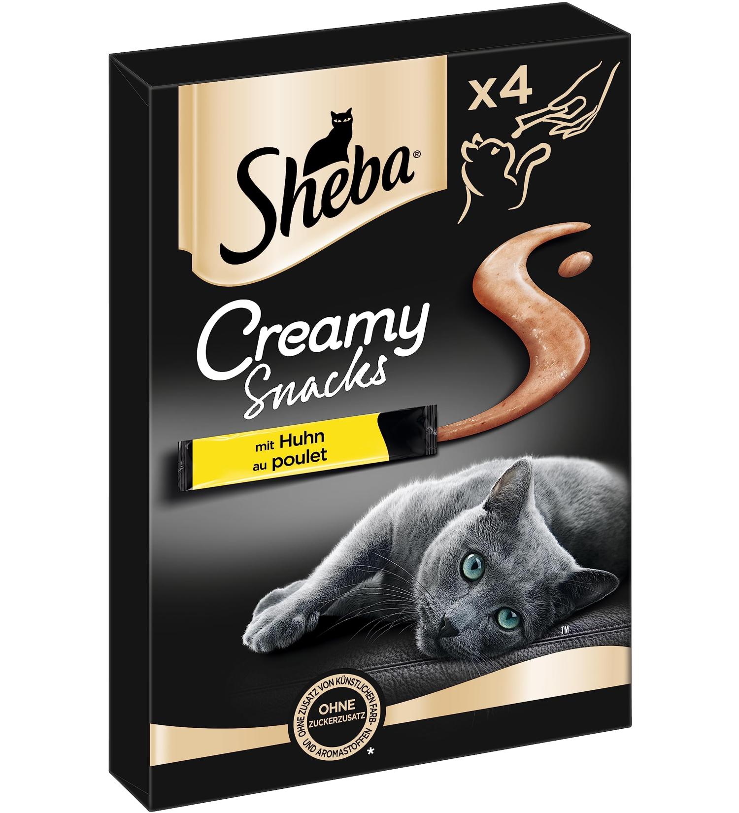 SHEBA Bag Creamy Snacks with Chicken - Premium Cat Treats (11 x 4 x 12g) | International Shipping Available - Buy Online on GoSupps.com