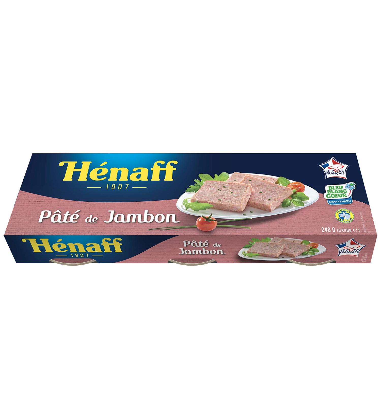 HENAFF Ham P t Blue White Heart 3 x 80 g - Pack of 8 - Buy Online on GoSupps.com