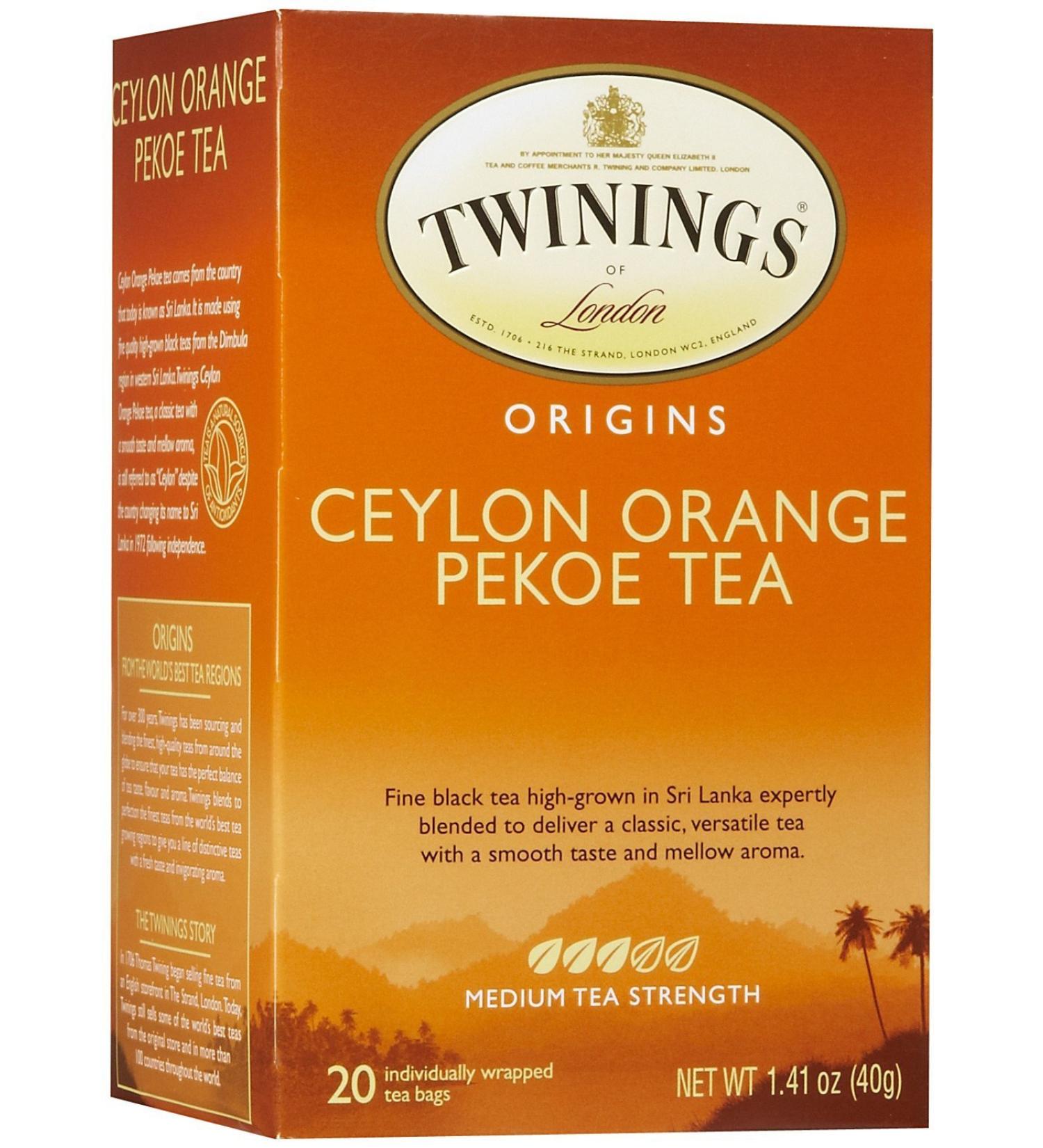 Twinings Origins Ceylon Orange Pekoe Tea 20 Tea Bags 1.41 oz (40 g)