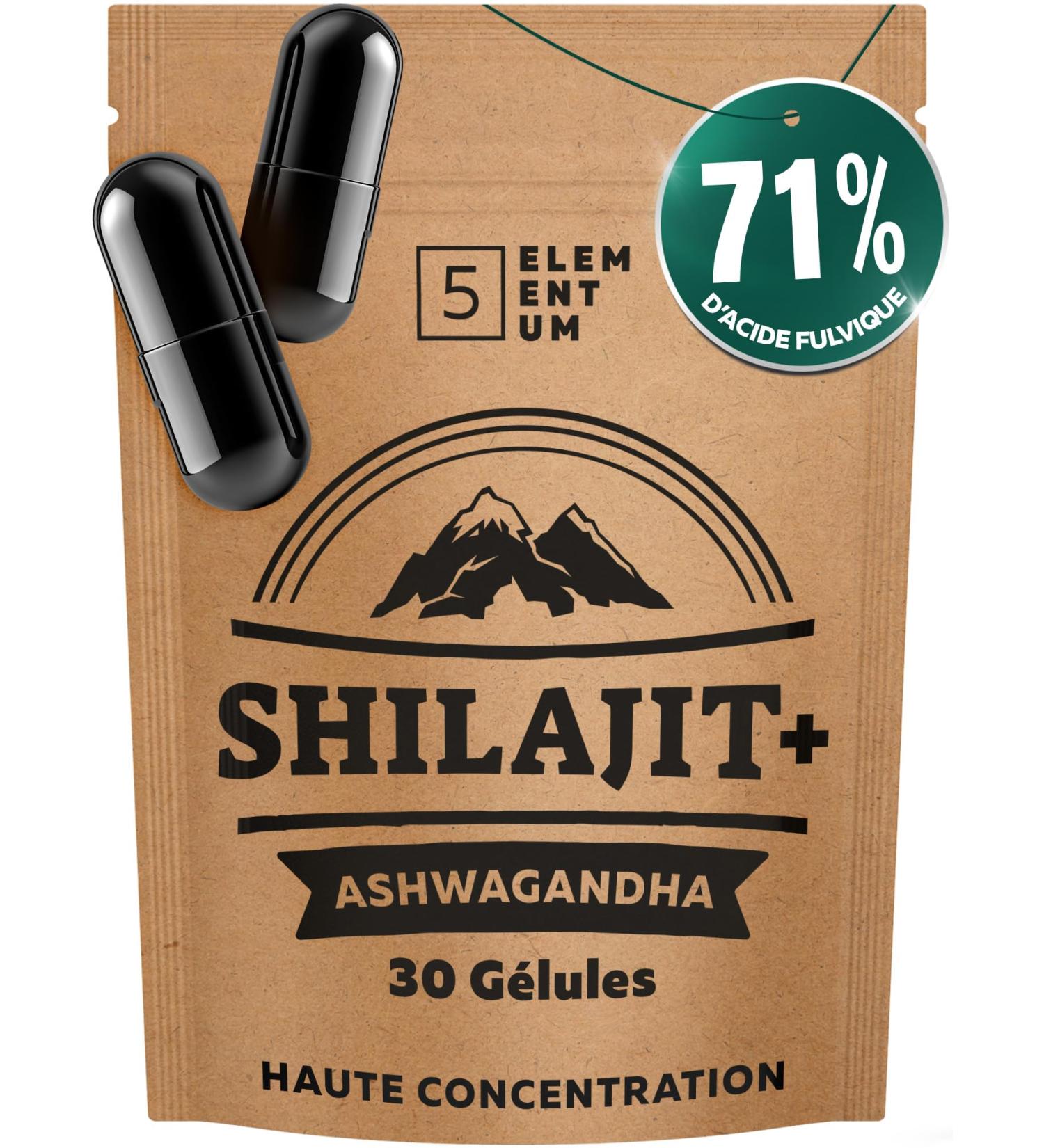 5 elementum Mumijo Shilajit Himalayan High Dosed Capsules - 1000mg Daily 71% Fulvic Acid - Highly Dosed Natural Shilajit - Tested & Certi - Buy Online on GoSupps.com