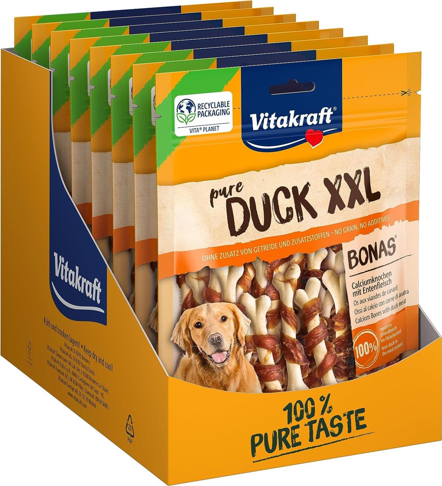 Vita Power Duck Meat Strips XXL - Healthy Dog Snack with Lean Duck Meat | Sugar & Grain Free - 8x200g Pack - Buy Online on GoSupps.com