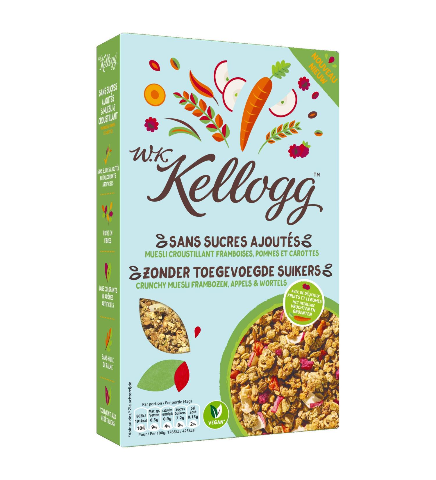 Kellogg's Wkk No Added Sugar Raspberry Apple Carrot Granola 400g