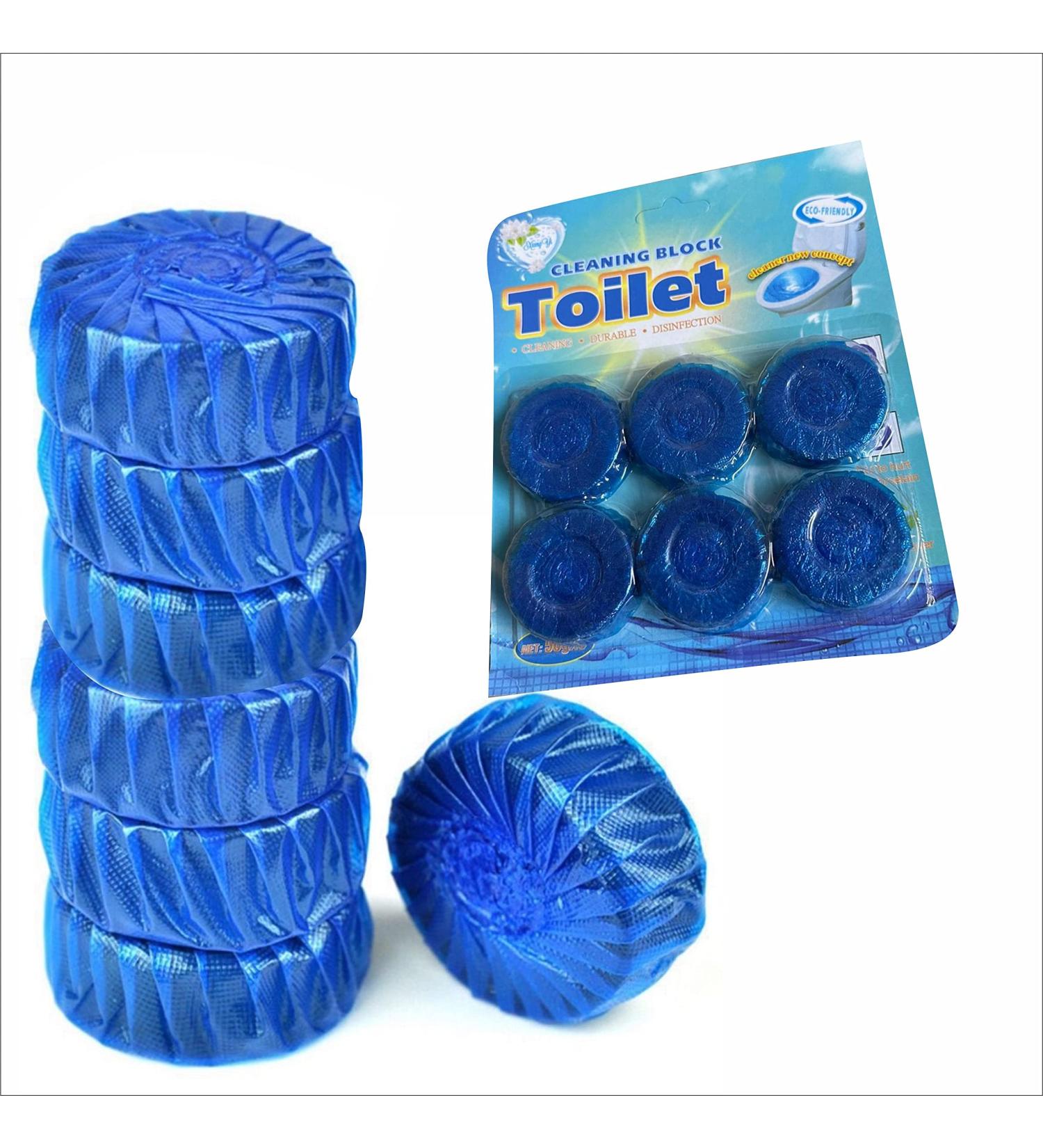 Toilet Bowl Freshener Disinfection Bathroom Bowl Cleaner Durable Dirt Protection Toilet Cistern Blocks Blue Color Cleaning Rim Blocks With Long Lasting Fragrance Tablets (Pack Of 6) - Buy Online on GoSupps.com
