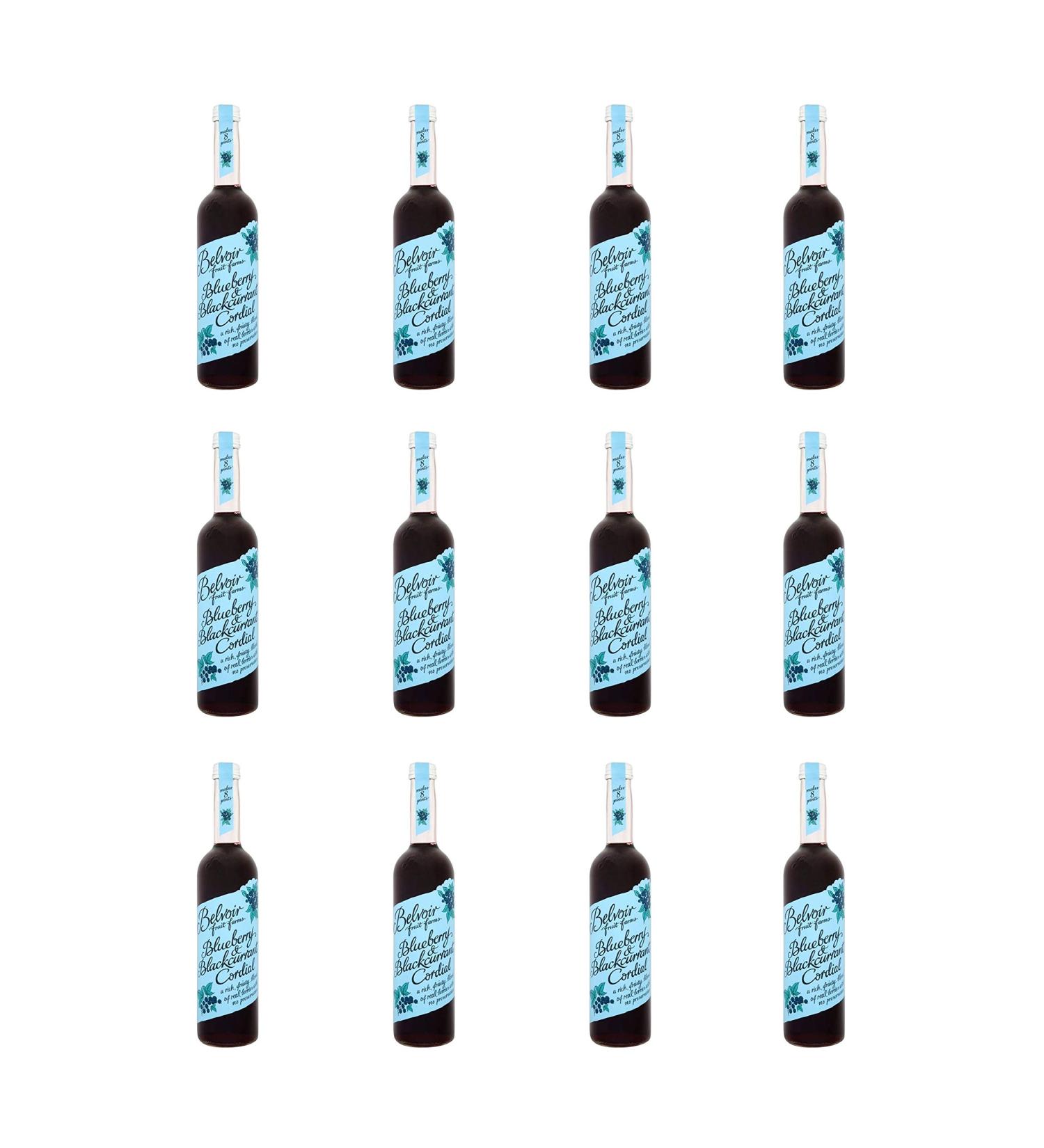BELVOIR FRUIT FARMS 12 Pack - Belvoir - Blueberry/Blackcurrant Cordial | 500ml | Pack of 12