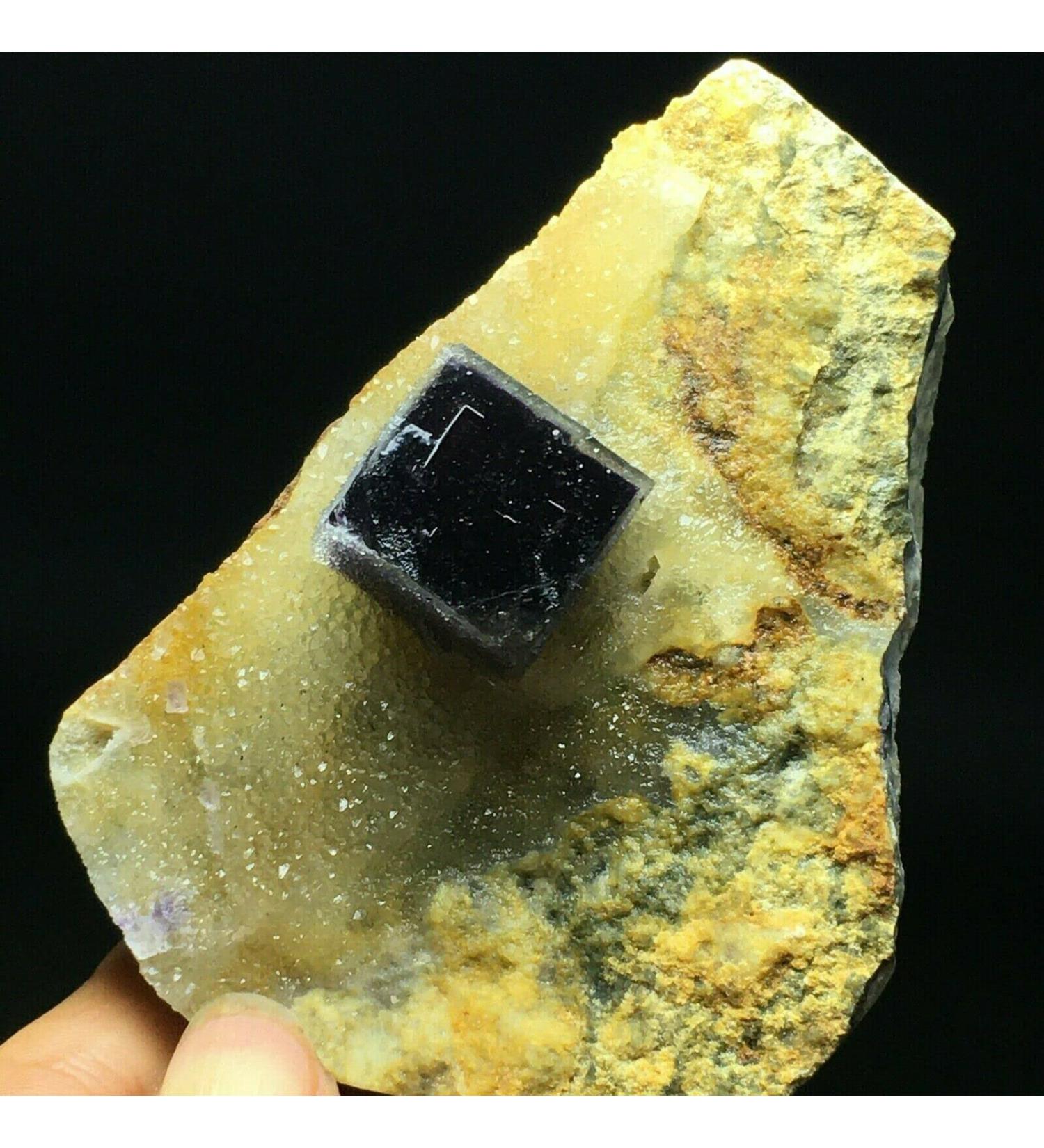 225gNatural Purple Cube Fluorite & Yello Quartz Crystal Cluster Specimen Crystal Cluster - Buy Online on GoSupps.com