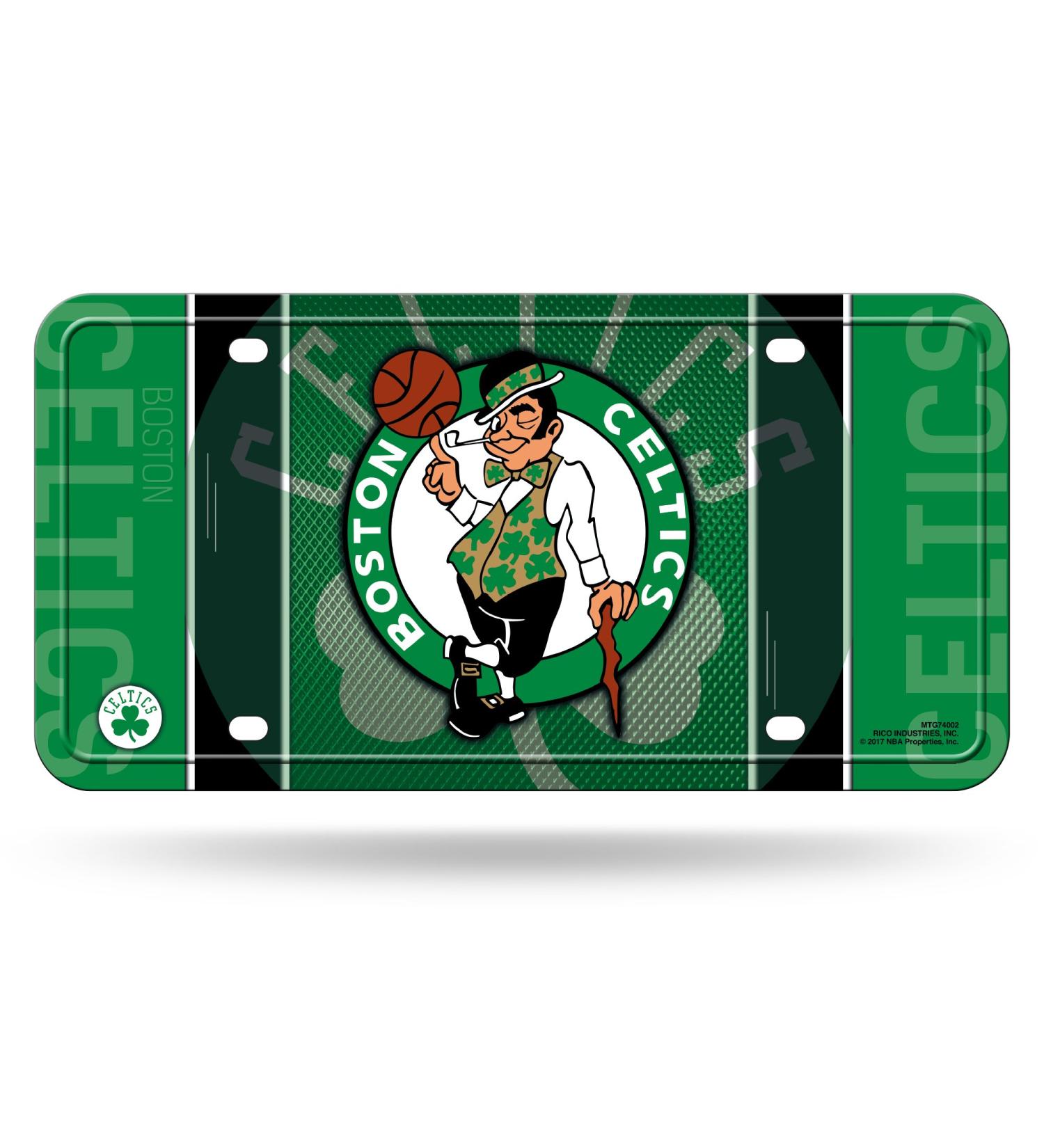 Boston Celtics NBA Metal License Plate by Rico Industries - 6 x 11.5 Inches | Official Team Colors - Buy Online on GoSupps.com