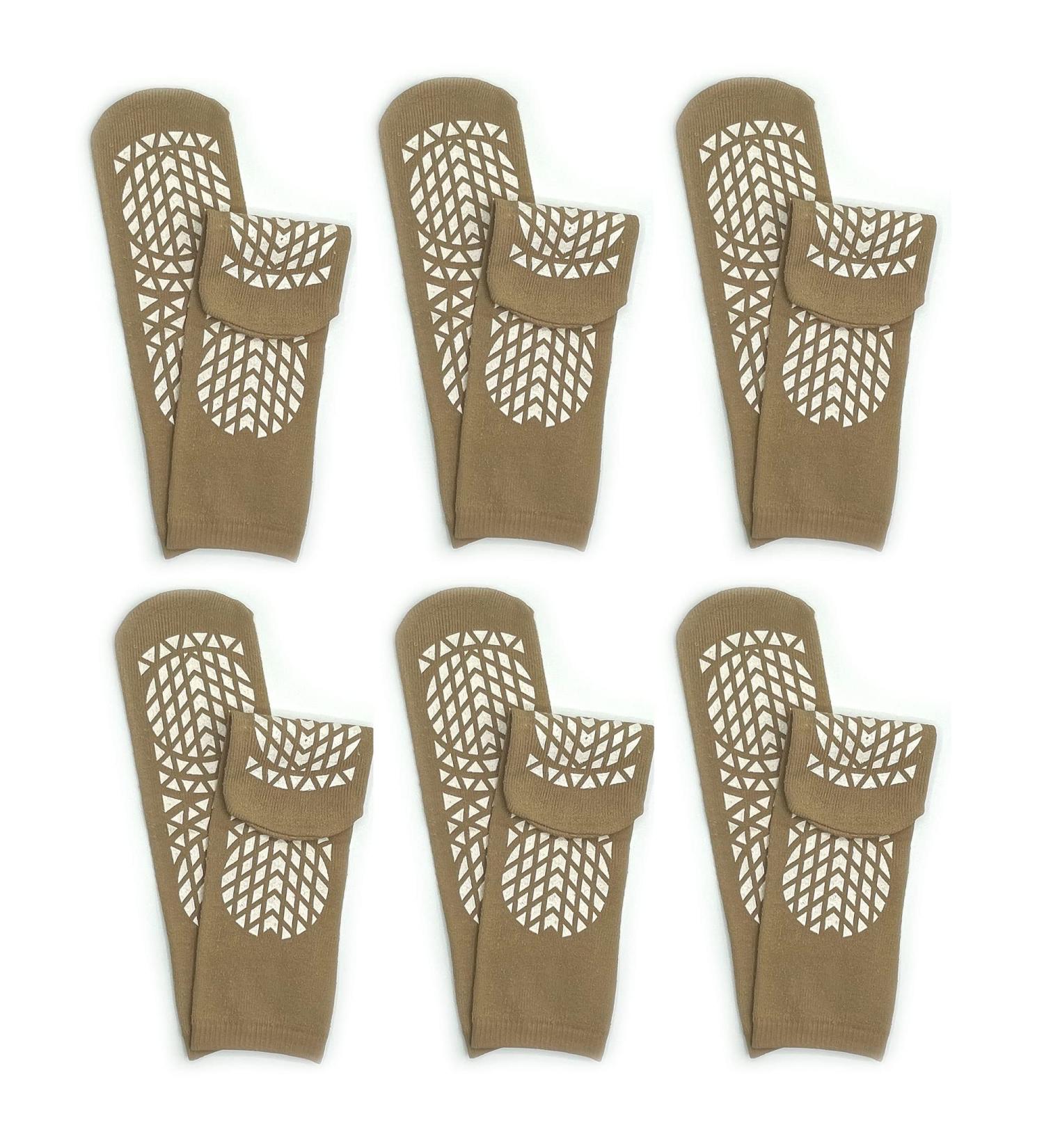 Secure Step Double Sided Comfort Safety Socks - Light Brown - Size L (6 Pairs) - Men s 39-41 / Women s 40-42 - International Shipping Available - Buy Online on GoSupps.com