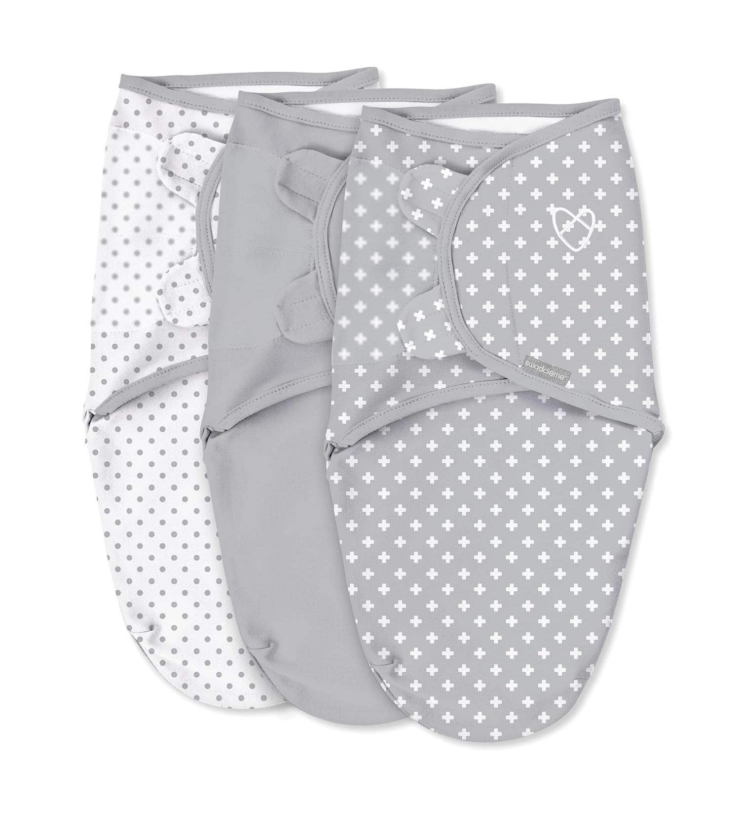 SwaddleMe by Ingenuity Original Swaddle 100% Cotton Criss Cross Polka Dot - Pack Of 3 - Buy Online on GoSupps.com