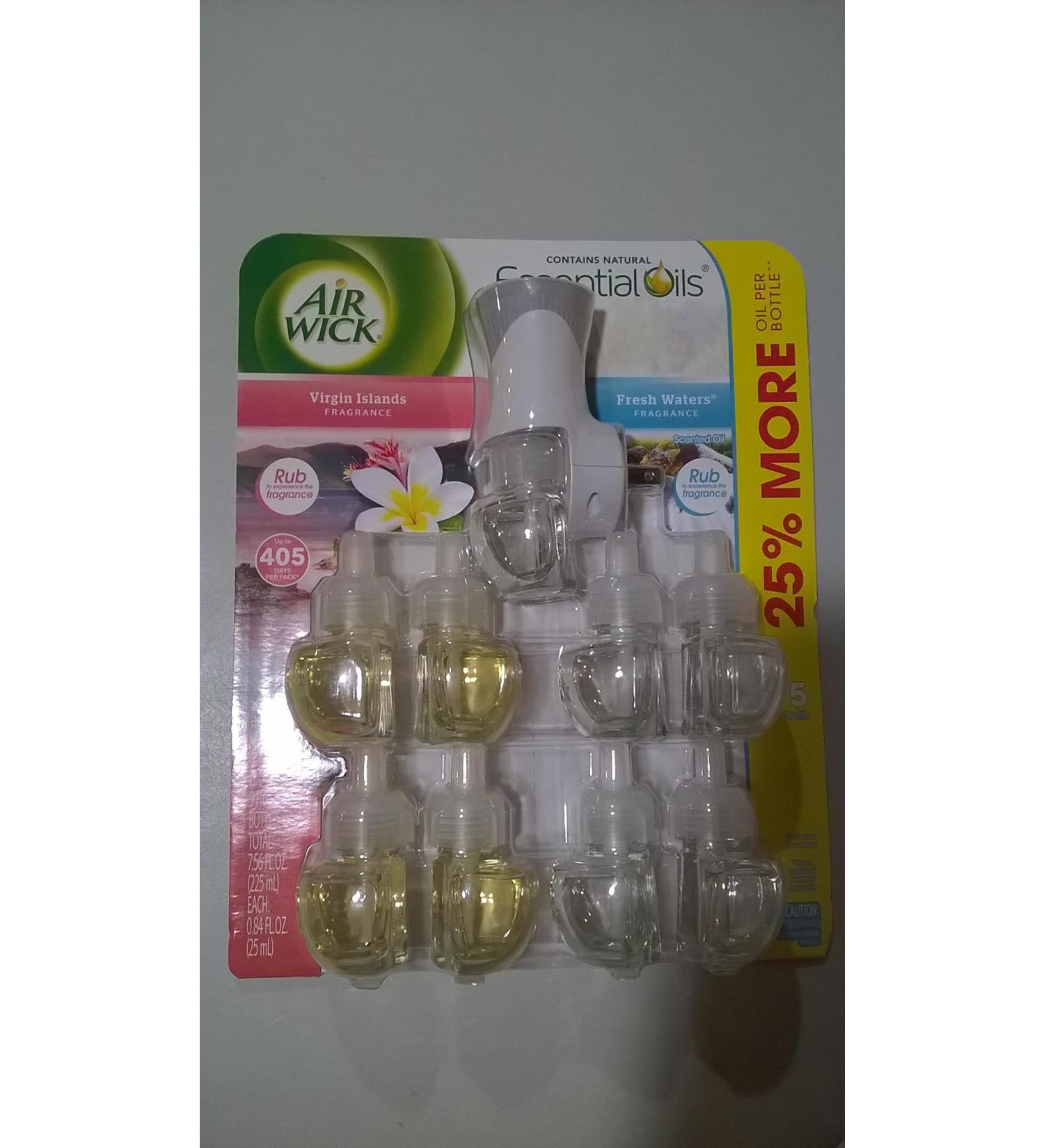 Air Wick scented oil plug in with 9 additional refills Virgin Islands and Fresh Waters