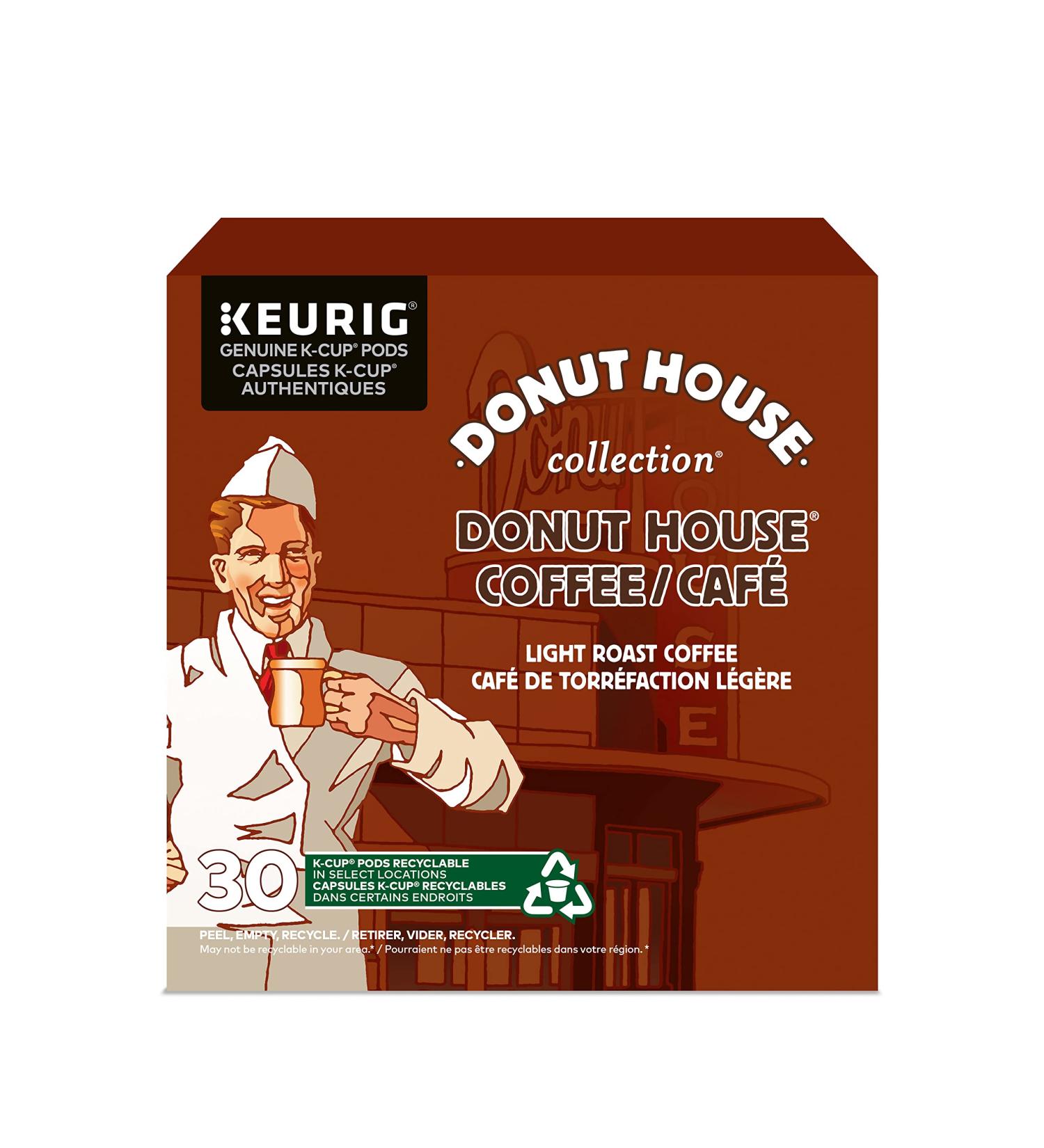 Donut House Collection Light Roast K-Cup Coffee Pods 30 Count For Keurig Coffee Makers Coffee Unflavored 30 count (Pack of 1) - Buy Online on GoSupps.com