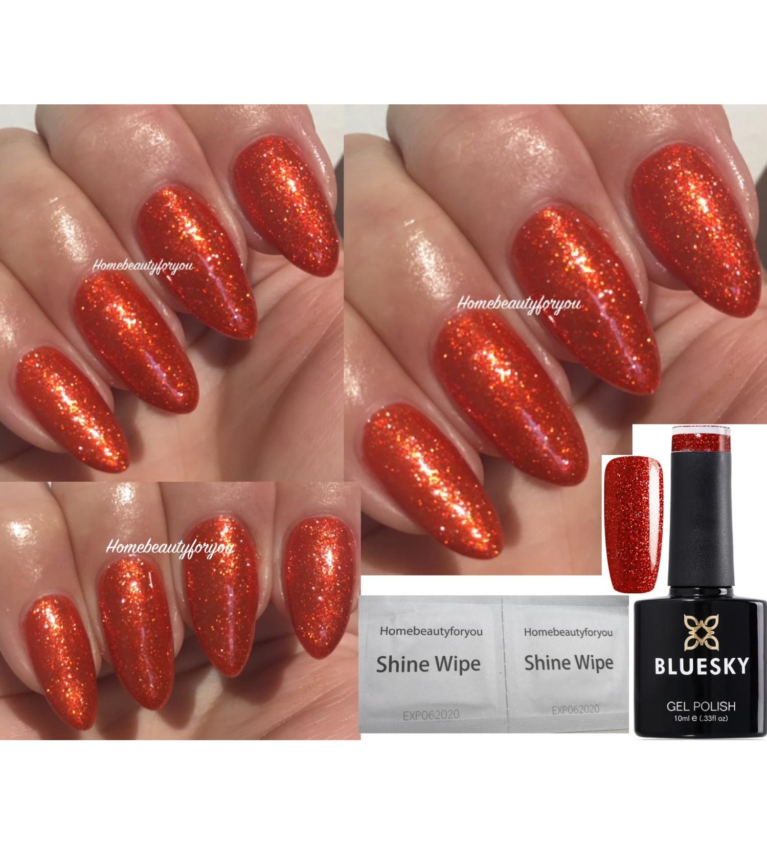 Bluesky Gel Polish Orange Shimmer Frosty Copper Fine Glitter Sparkle VIP11 Nail UV LED Soak Off 10ml - Buy Online on GoSupps.com