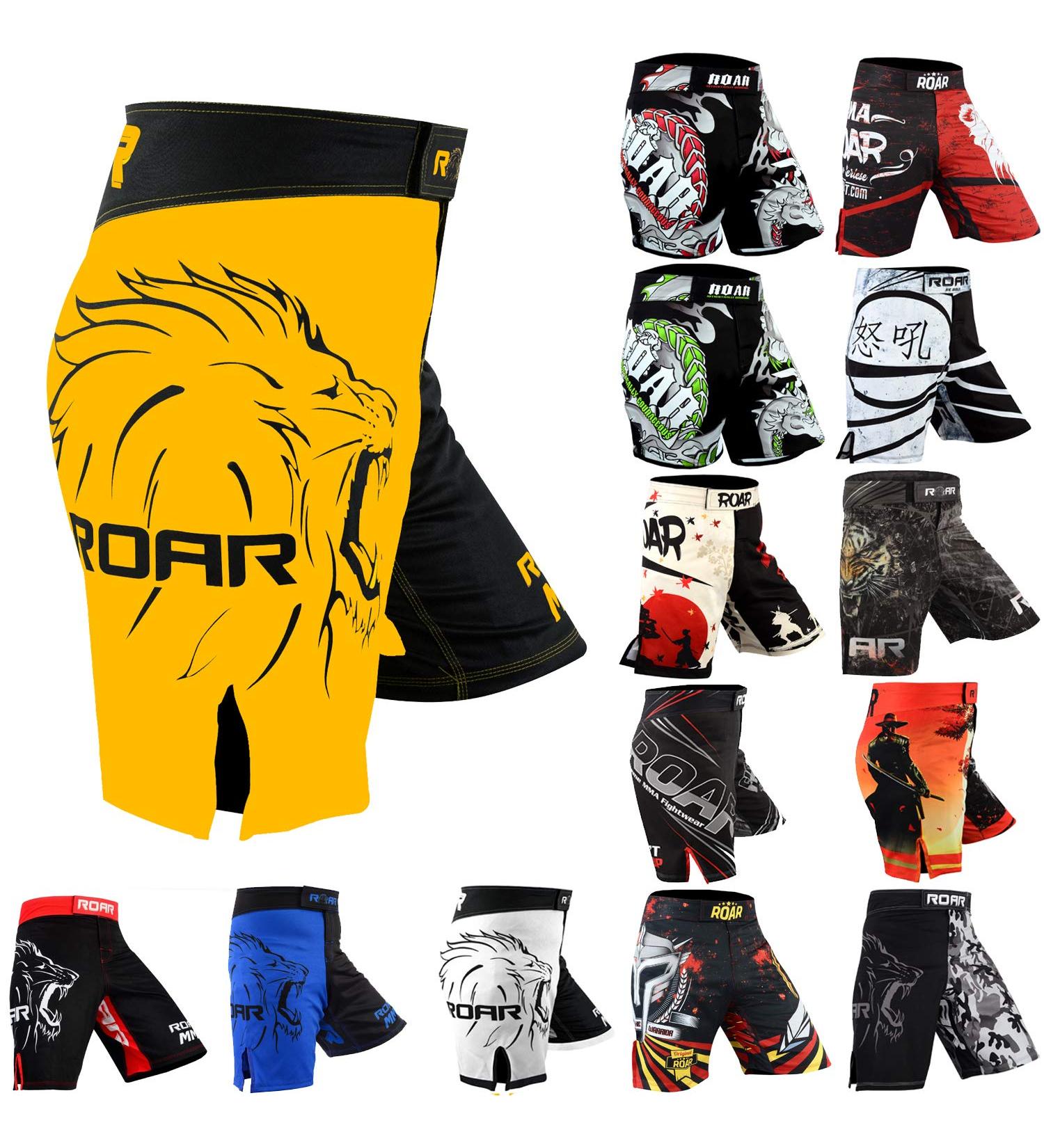 ROAR MMA Fight Shorts - Large Yellow/Black | Grappling, Muay Thai, BJJ Training - Buy Online on GoSupps.com