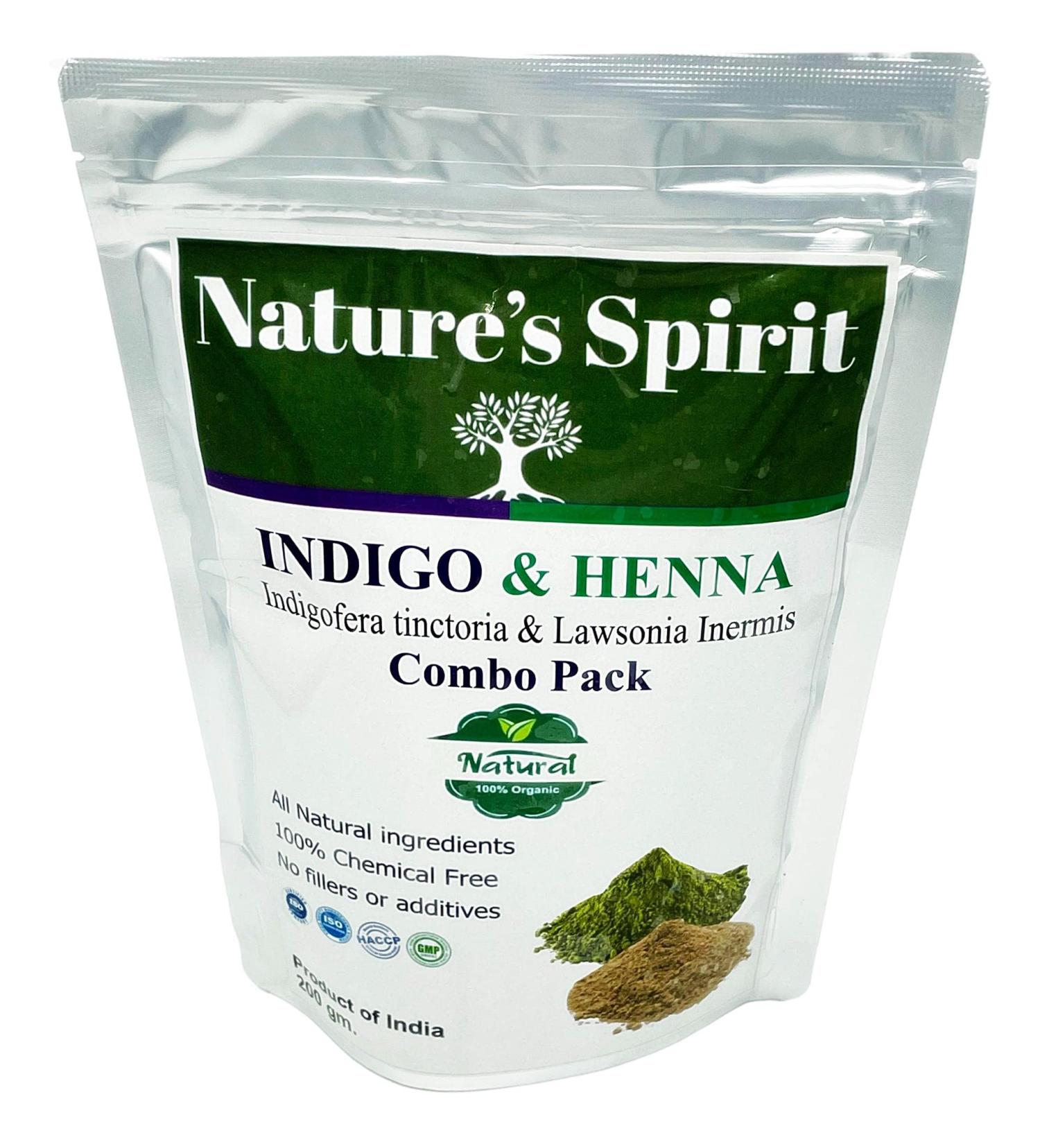 Nature's Spirit Indigo Henna Natural Hair Dye Combo Pack - 200g (100g each) - Buy Online on GoSupps.com